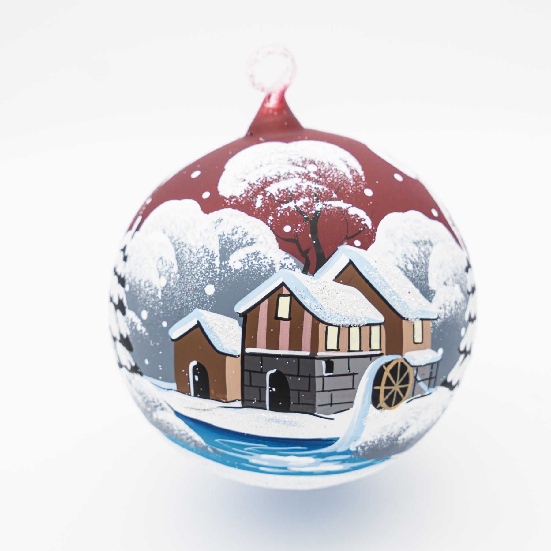 Weihnachtskugel mit Windmühle
