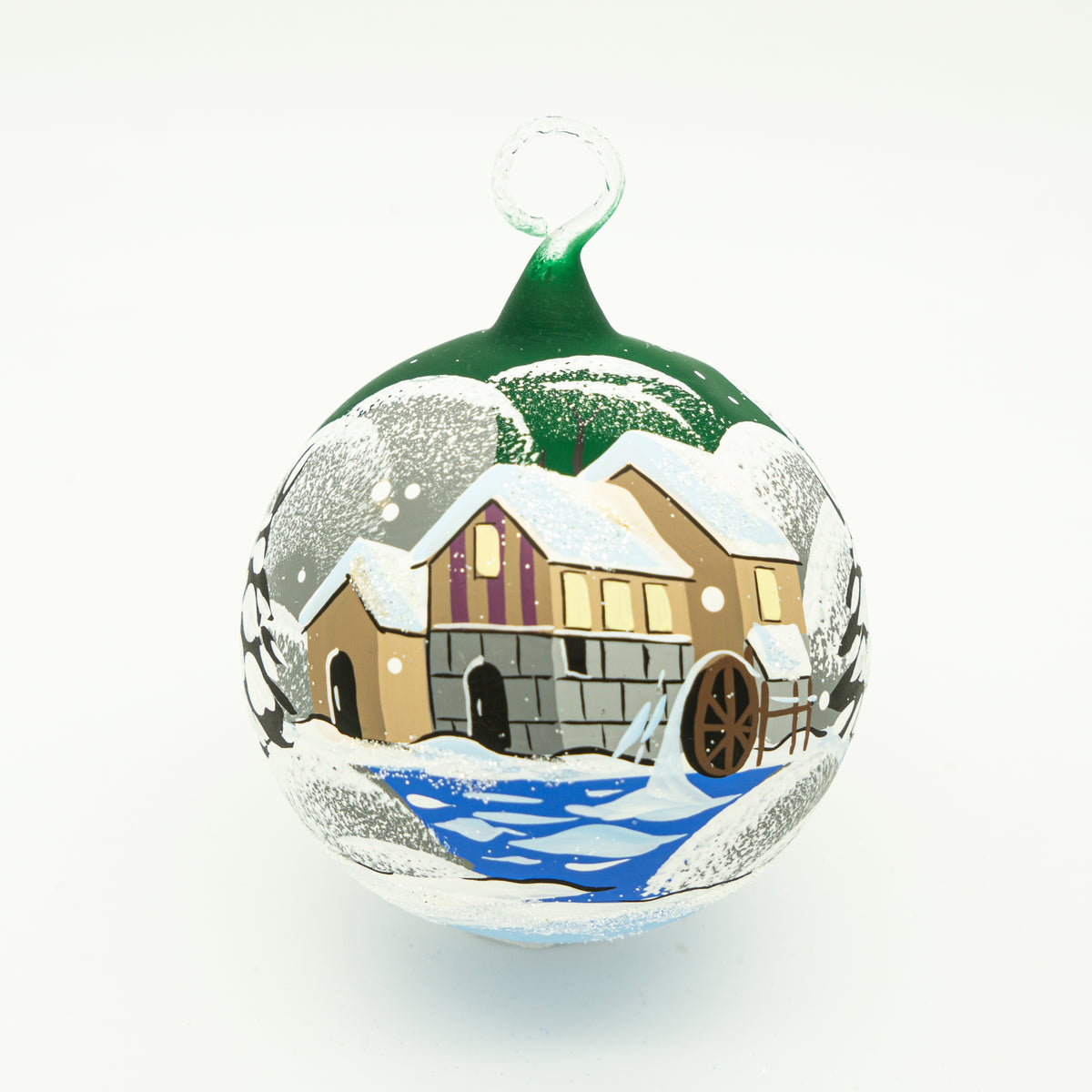 Weihnachtskugel mit Windmühle