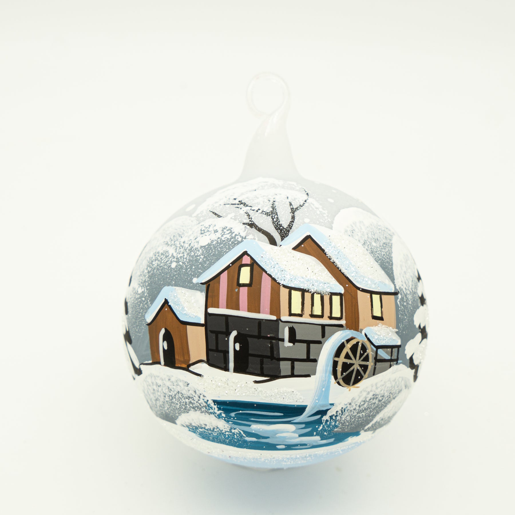 Weihnachtskugel mit Windmühle