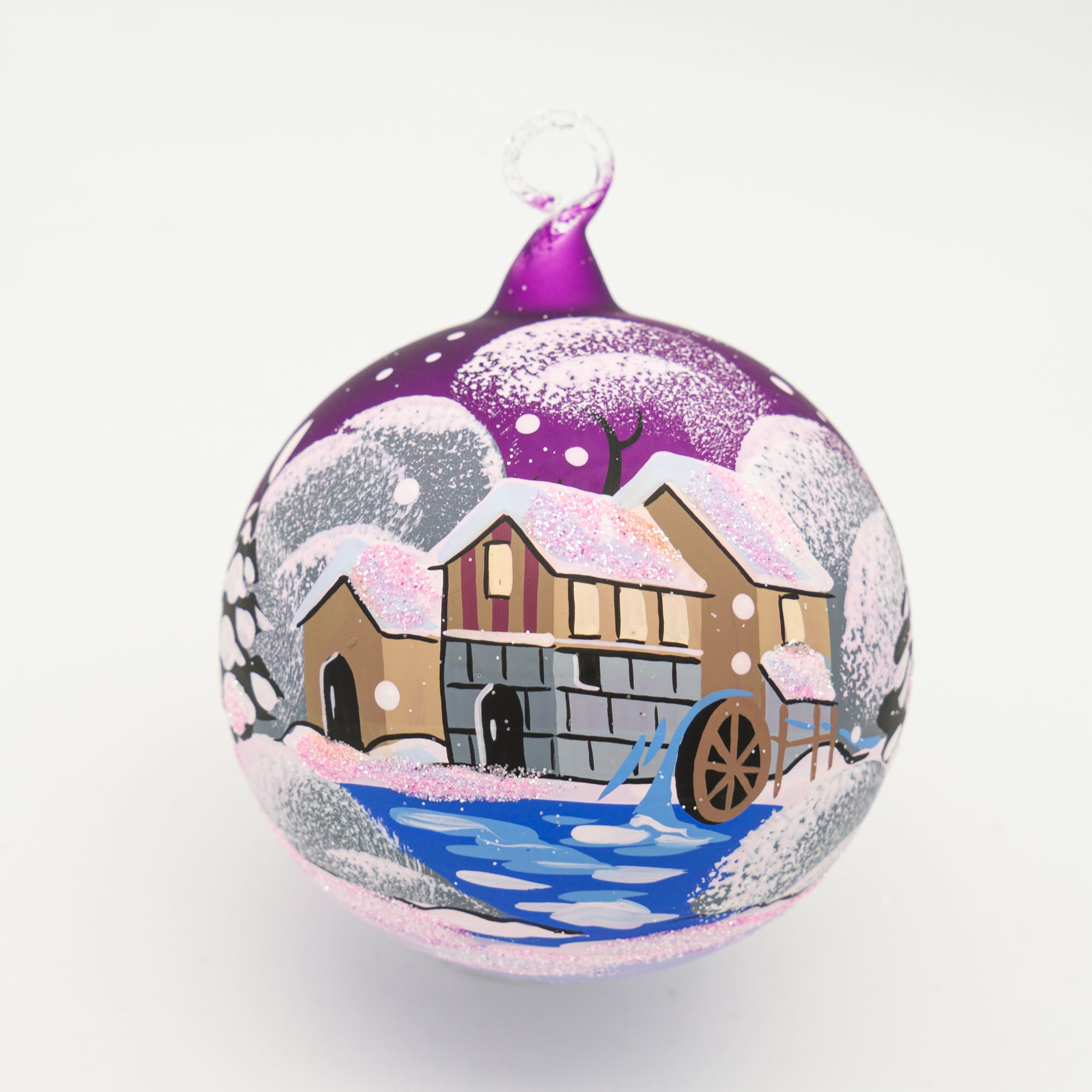 Weihnachtskugel mit Windmühle