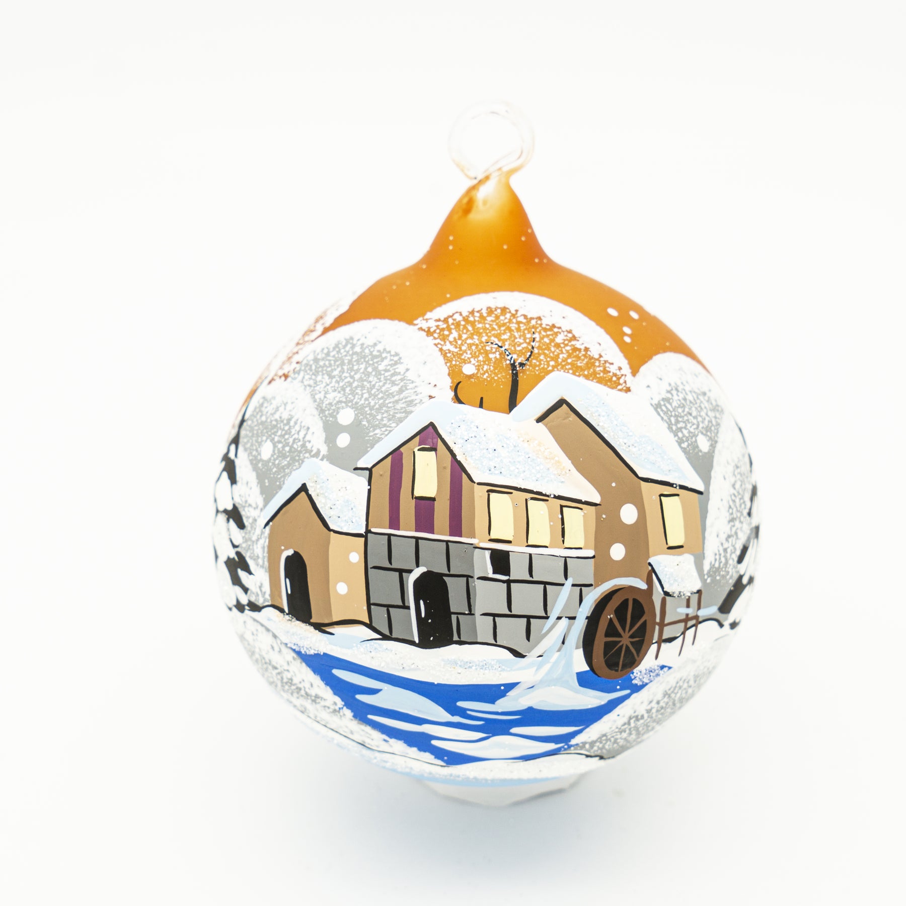 Weihnachtskugel mit Windmühle