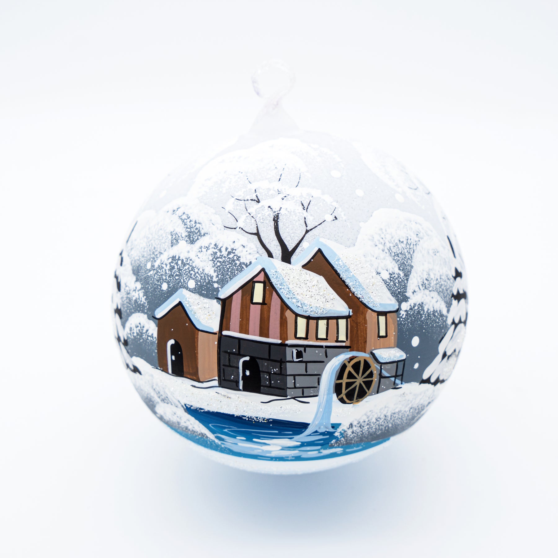 Weihnachtskugel mit Windmühle