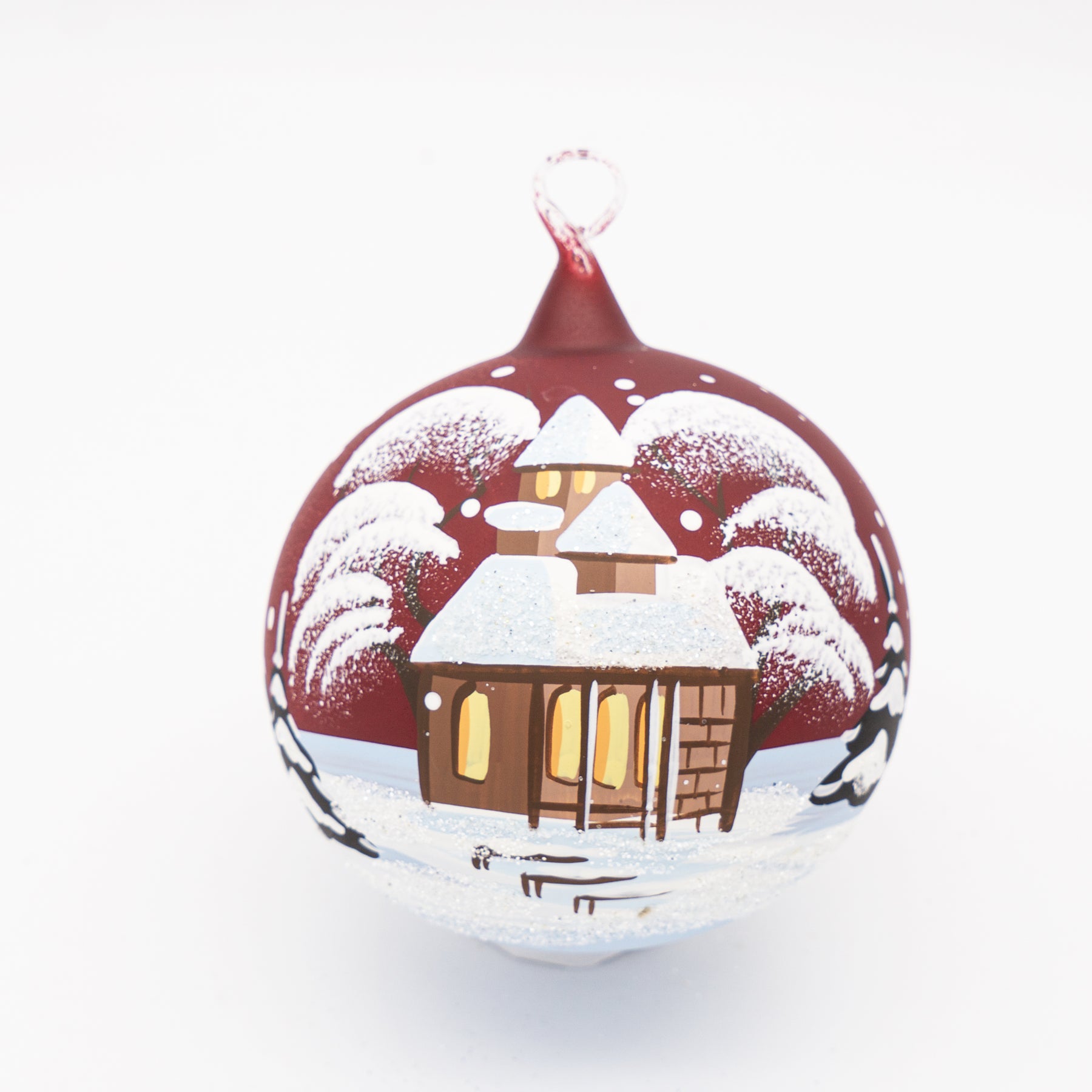 Weihnachtskugel mit Spitzkirche