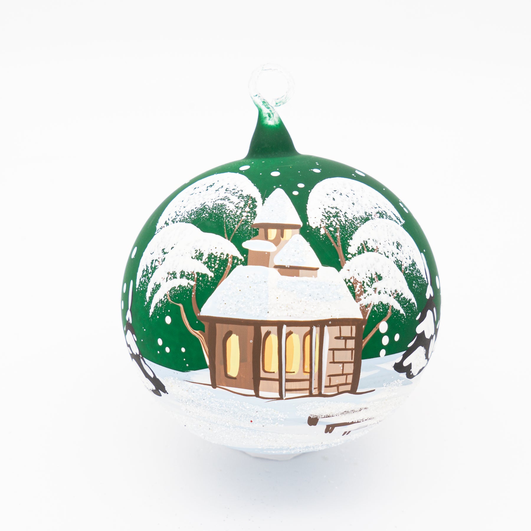 Weihnachtskugel mit Spitzkirche