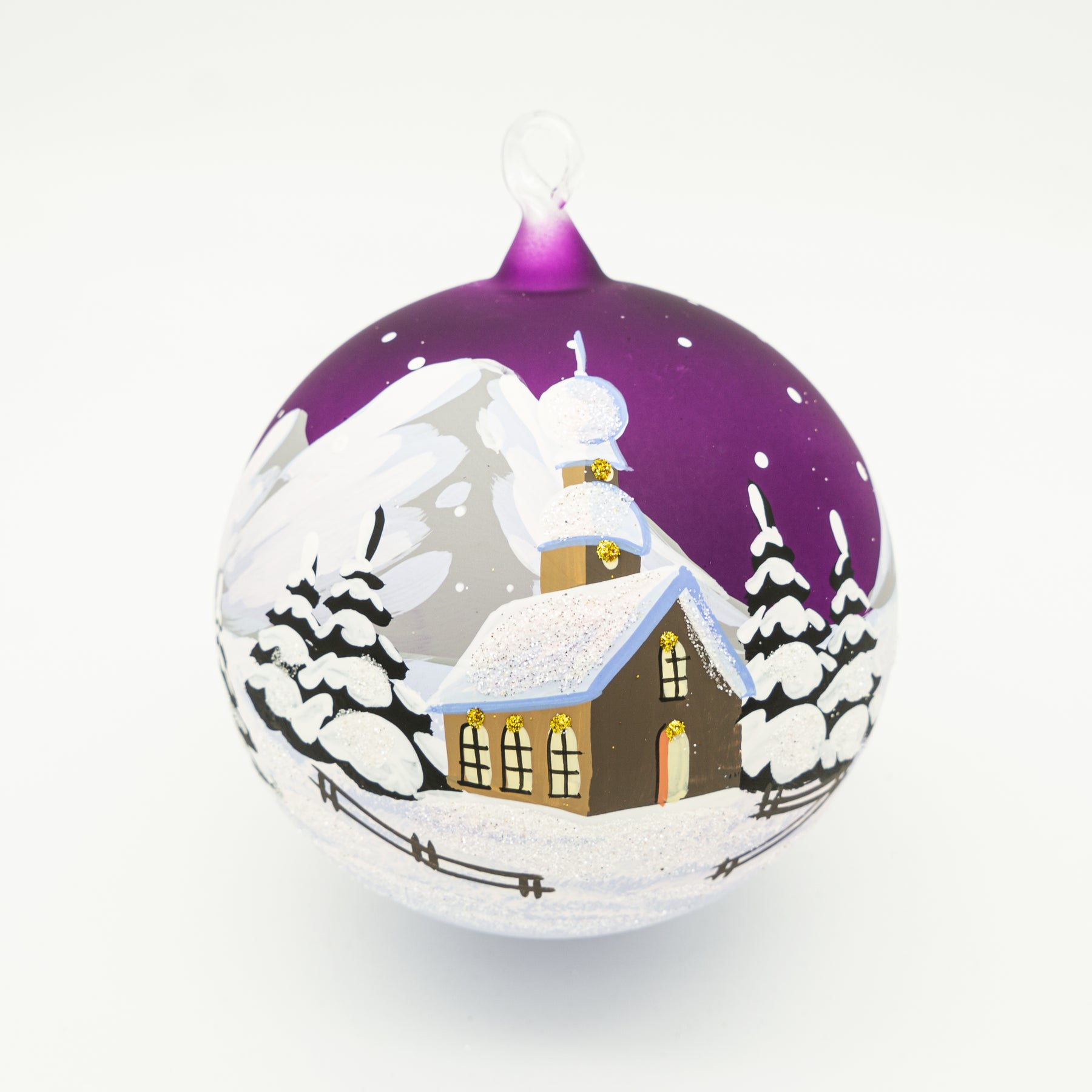Weihnachtskugel Zwiebelkirche lila