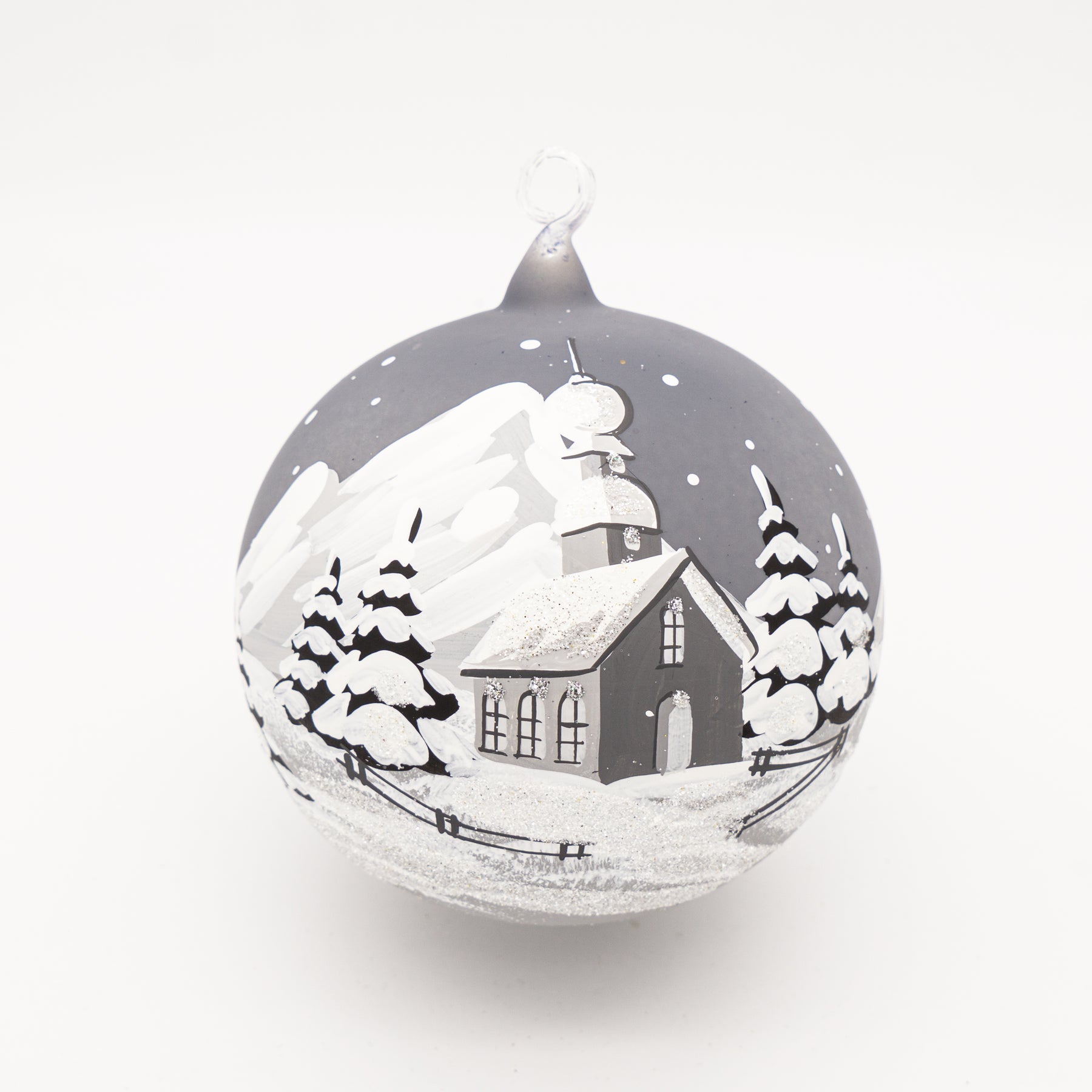 Weihnachtskugel Zwiebelkirche grau
