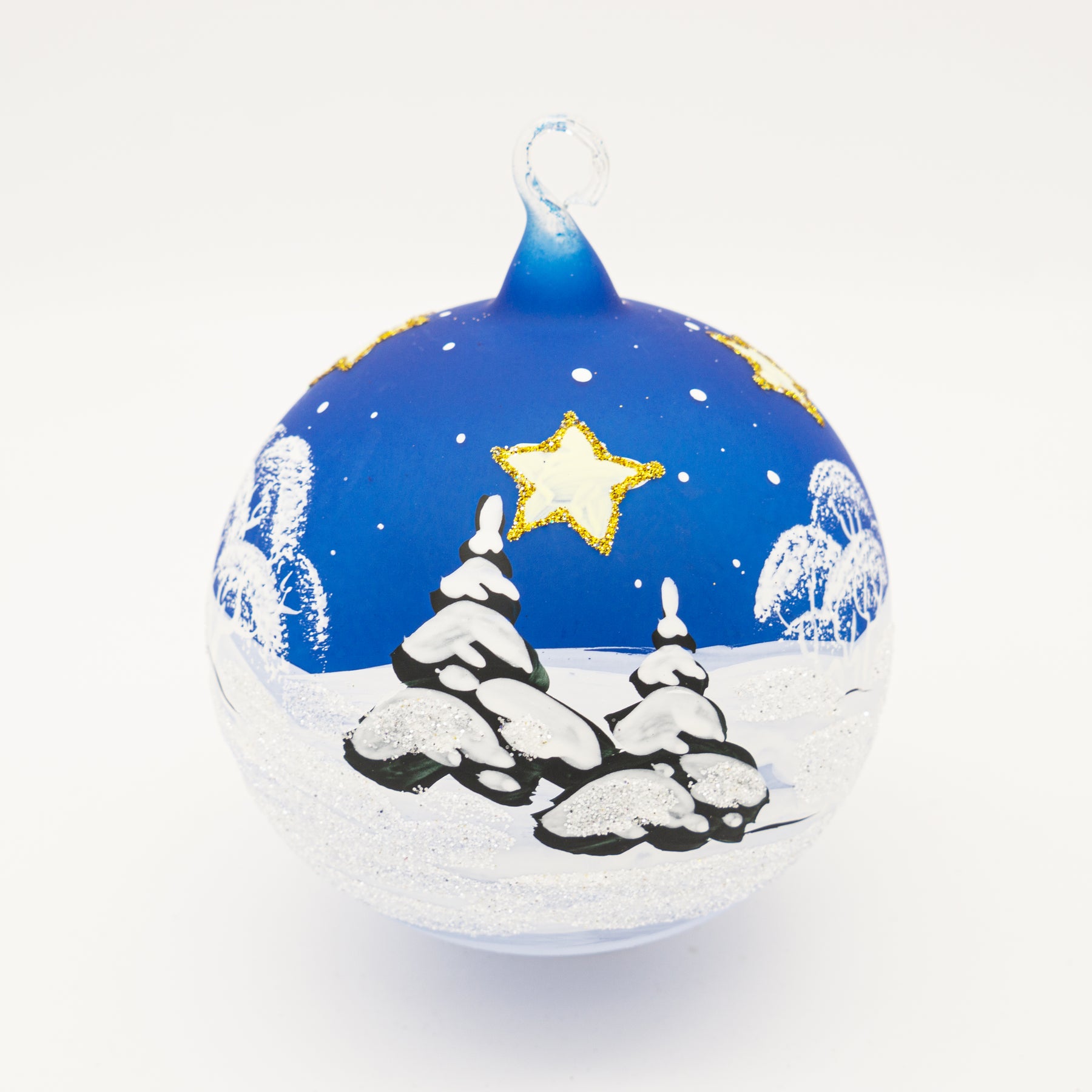 Weihnachtskugel Weihnachtsmann und Rentier