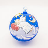 Weihnachtskugel Engel, himmelblau