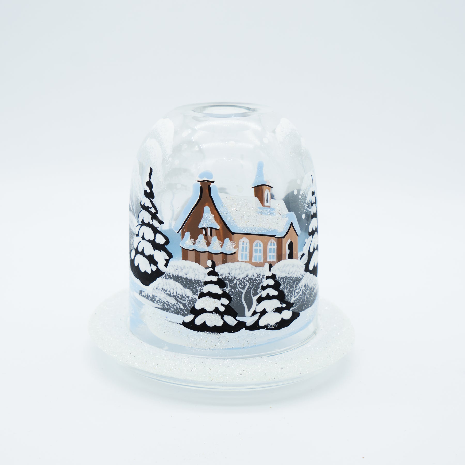 Windlicht Glocke und Teller aus Glas