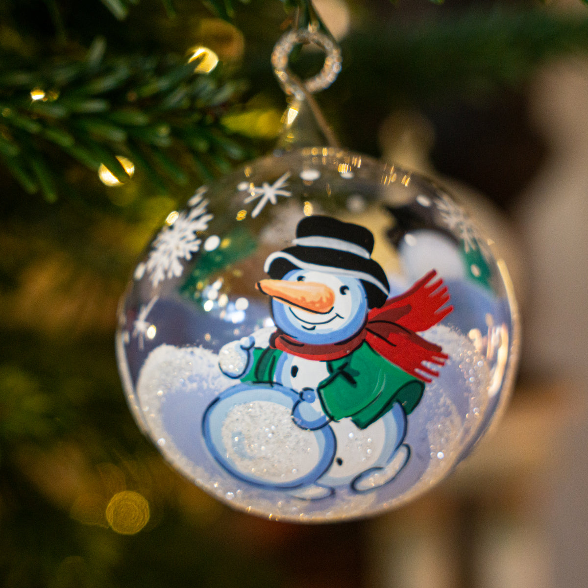 Weihnachtskugel Schneemänner