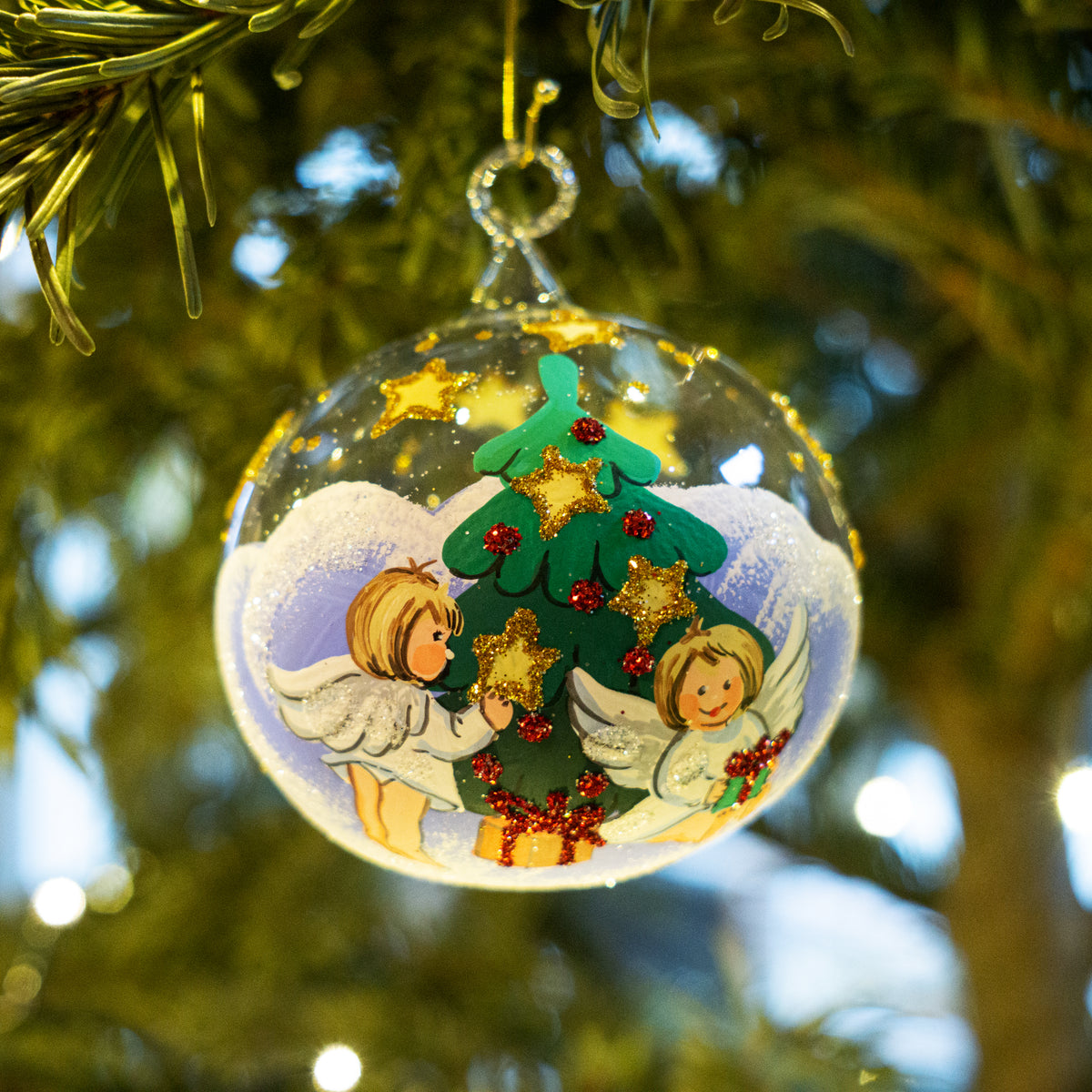 Weihnachtskugel Engel am Weihnachtsbaum