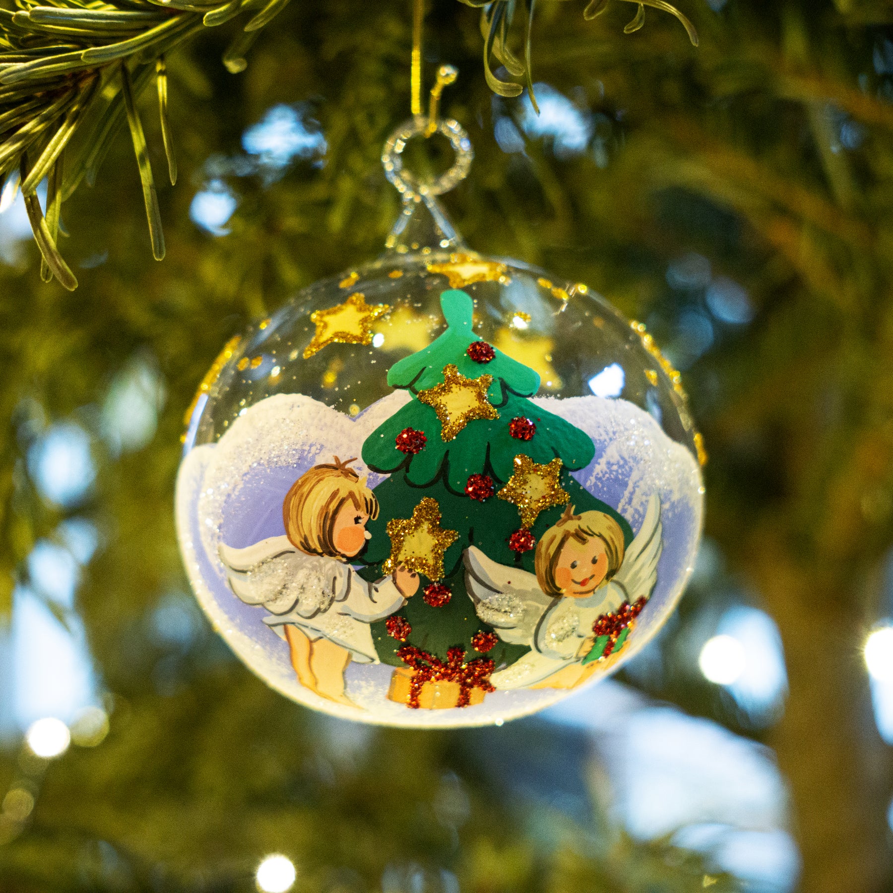 Weihnachtskugel Engel am Weihnachtsbaum