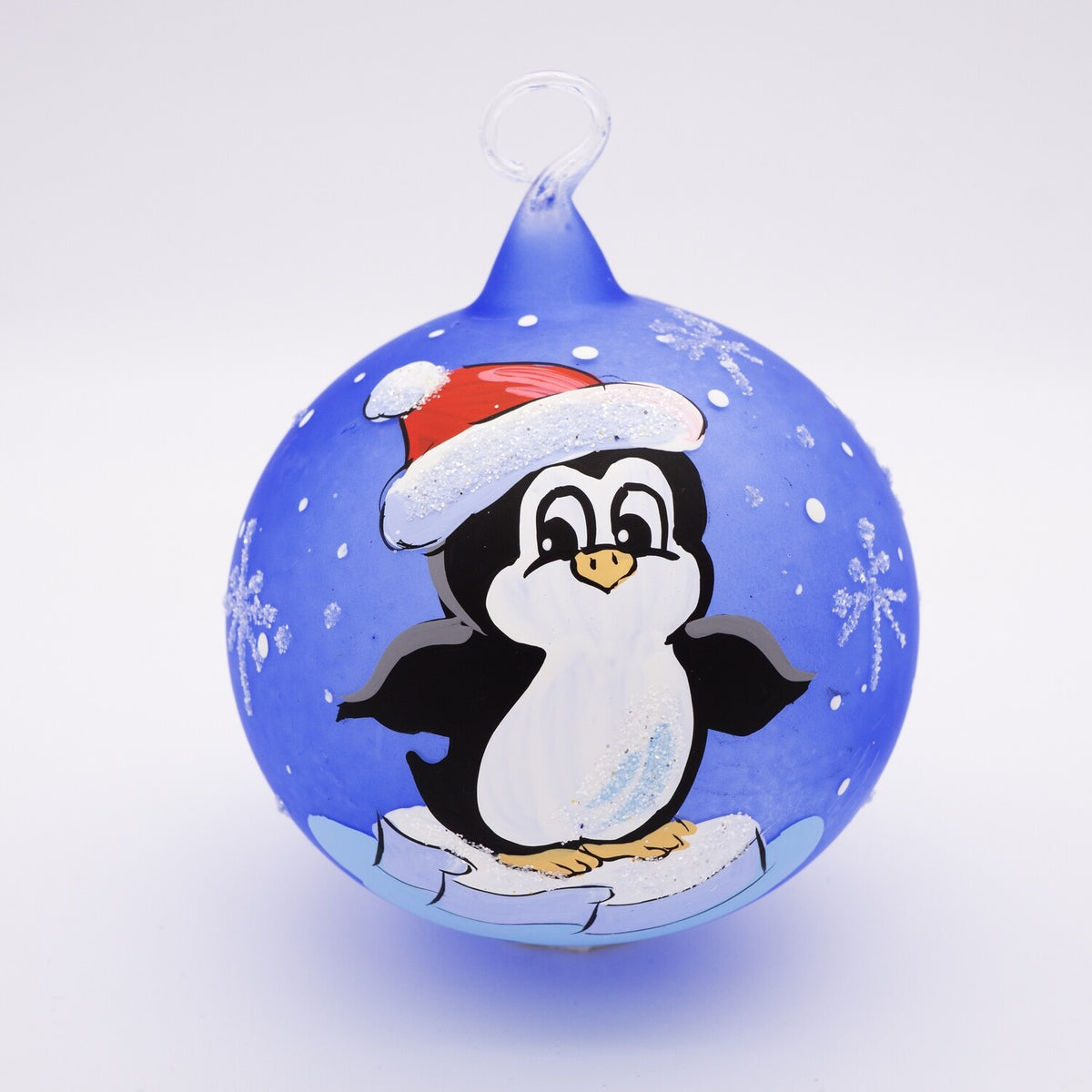 Weihnachtskugel Pinguin und Mütze