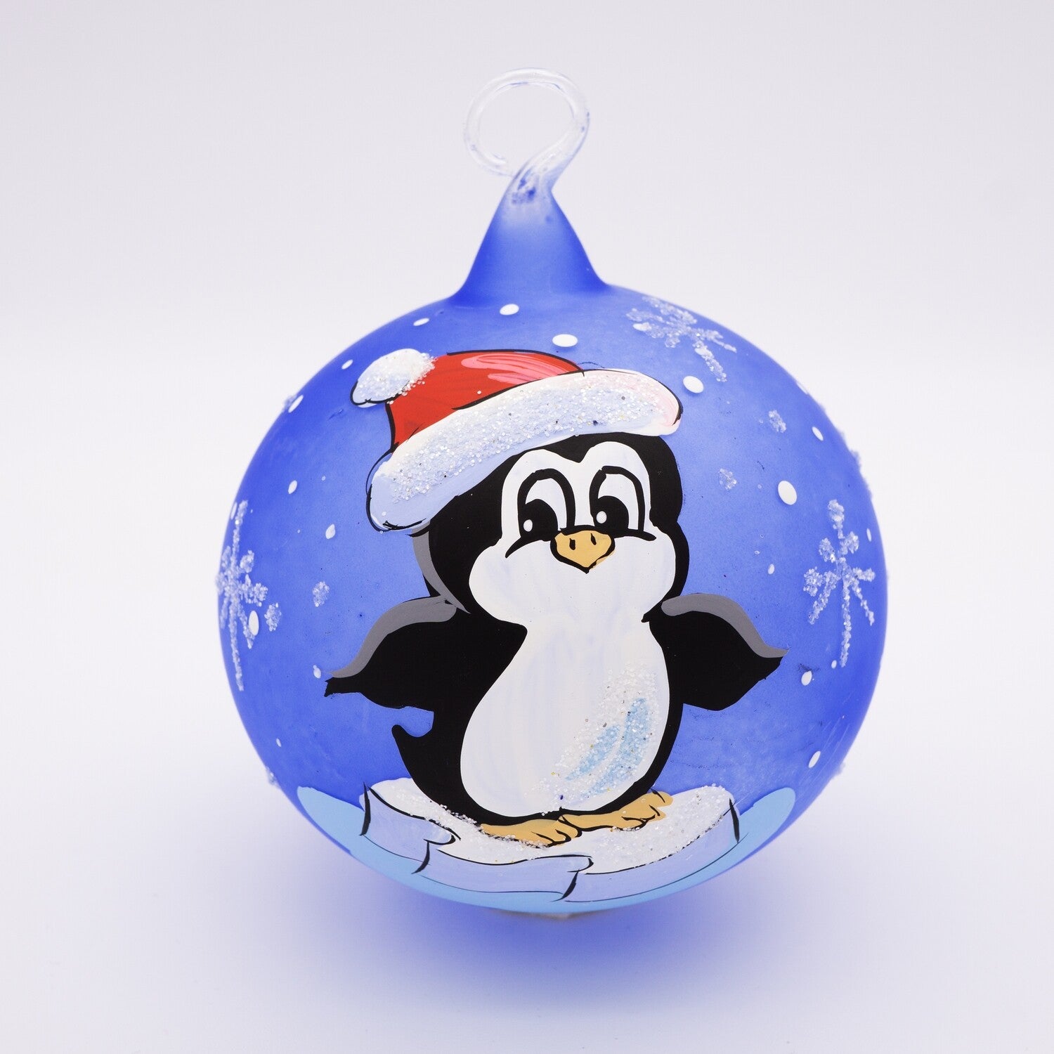 Weihnachtskugel Pinguin und Mütze