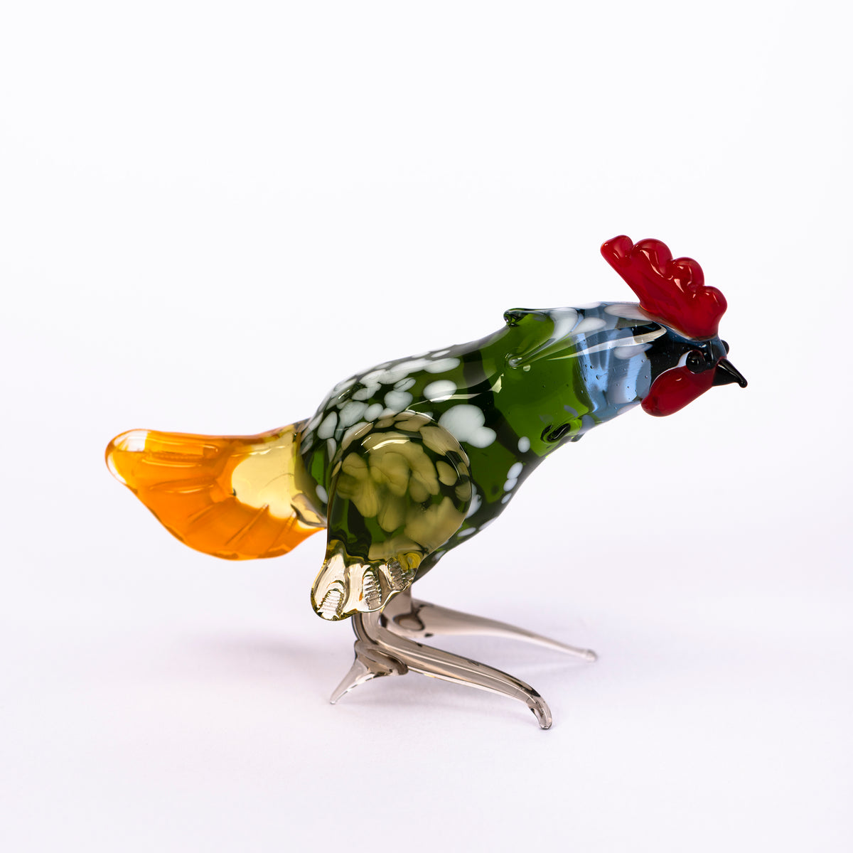 Buntes Huhn aus Glas