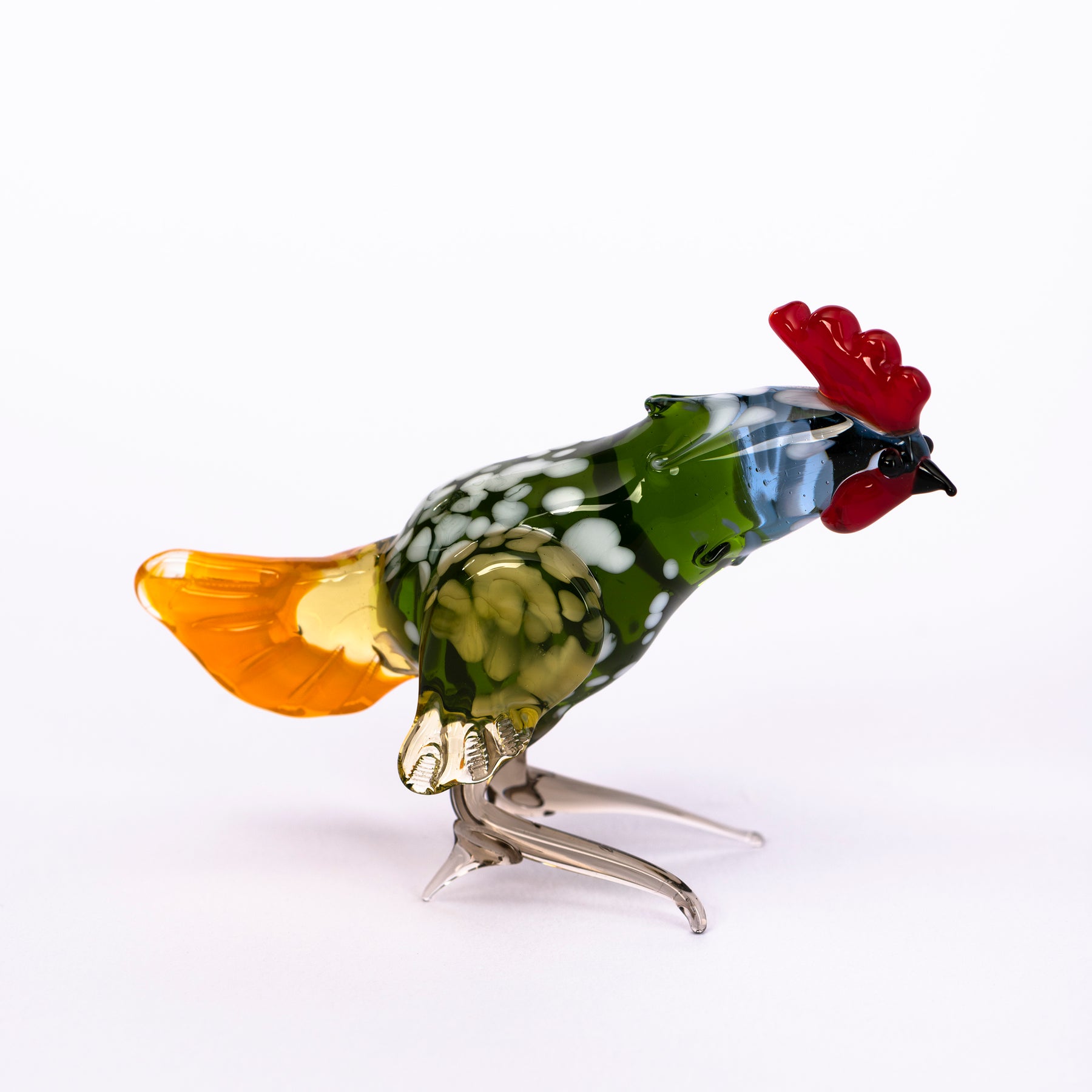 Buntes Huhn aus Glas