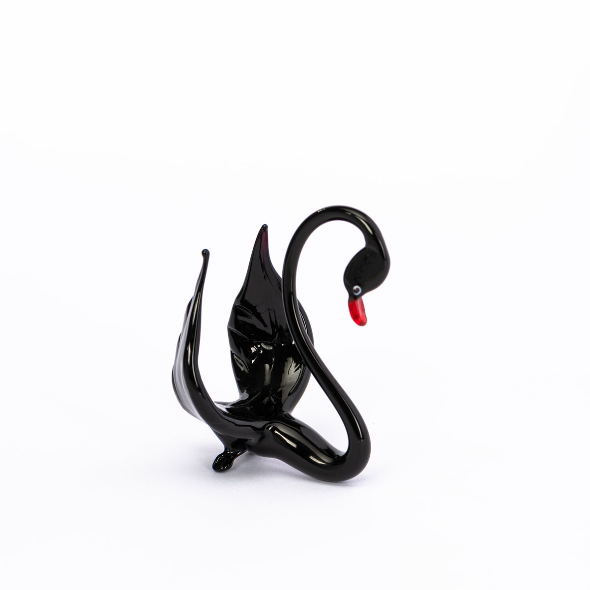 Schwarzer Schwan aus Glas