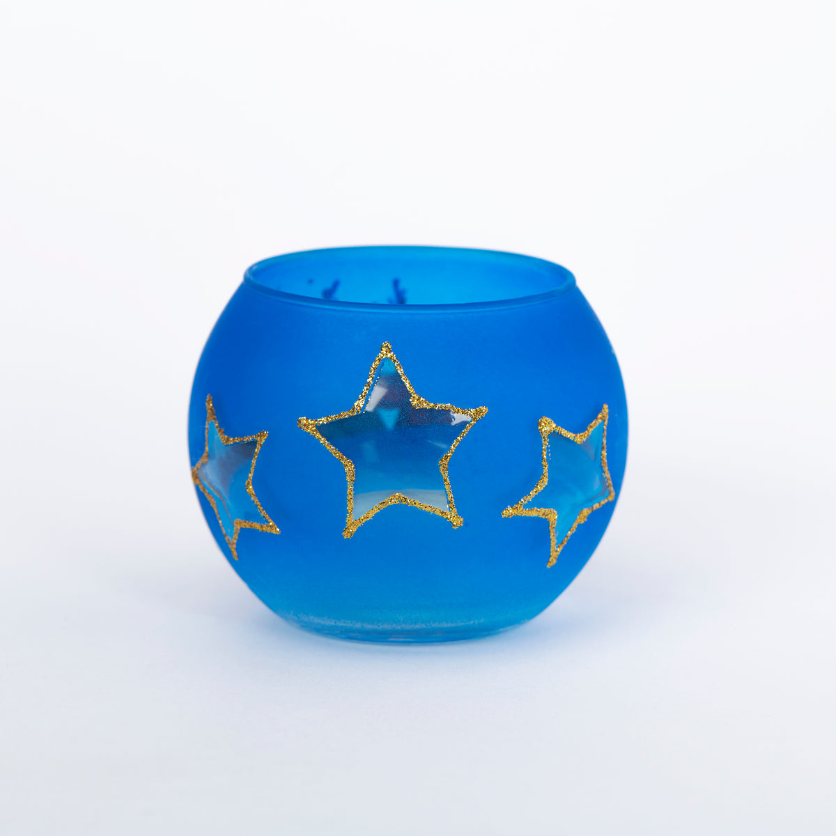 Kugel Windlicht Weihnachtsmann und Rentier