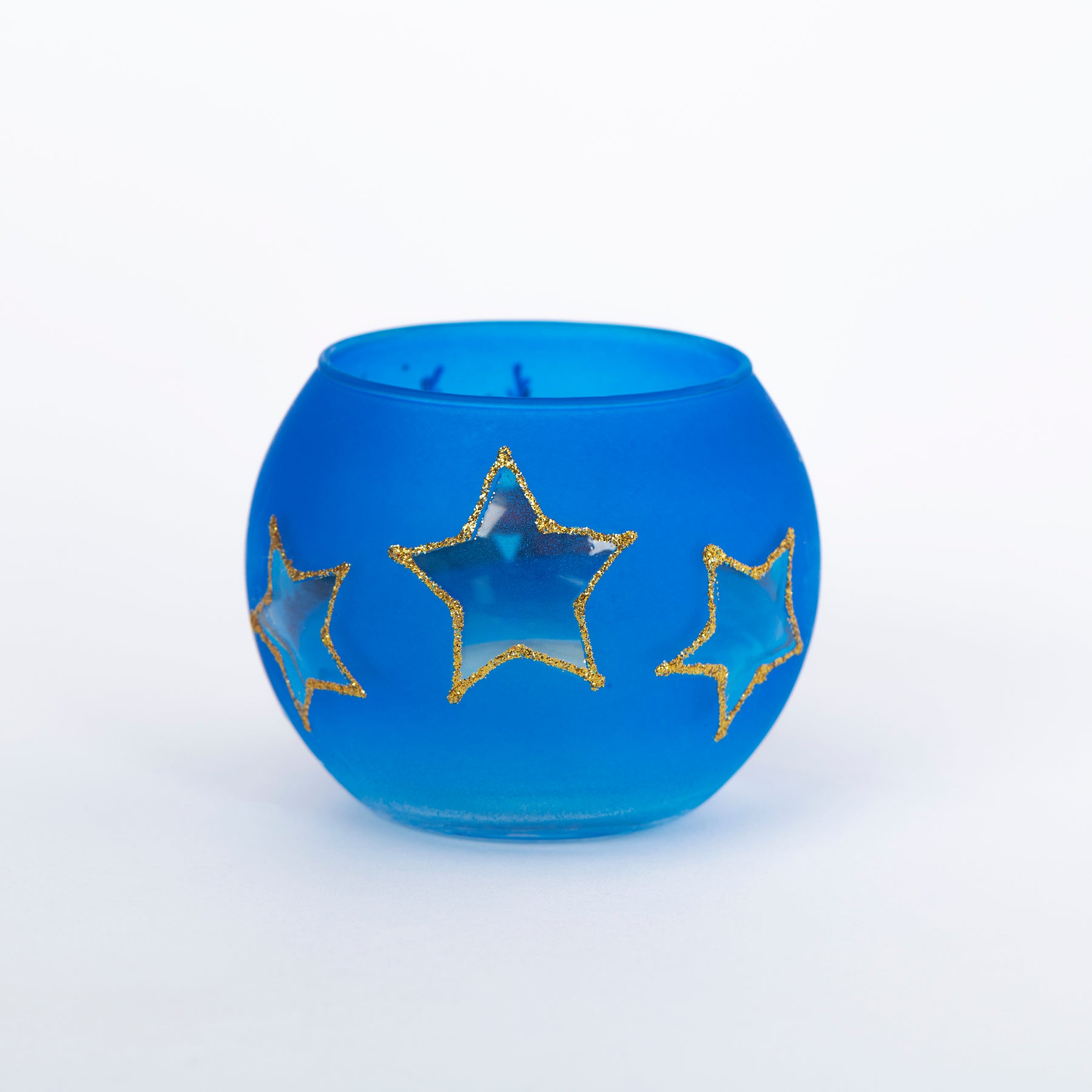 Kugel Windlicht Weihnachtsmann und Rentier