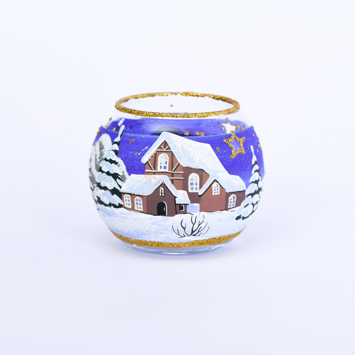 Kugel Windlicht Winterlandschaft