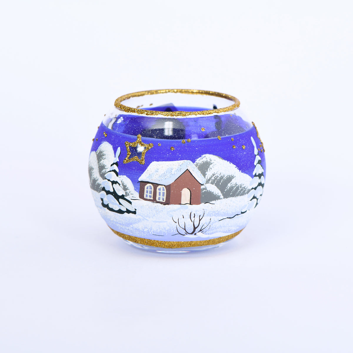 Kugel Windlicht Winterlandschaft