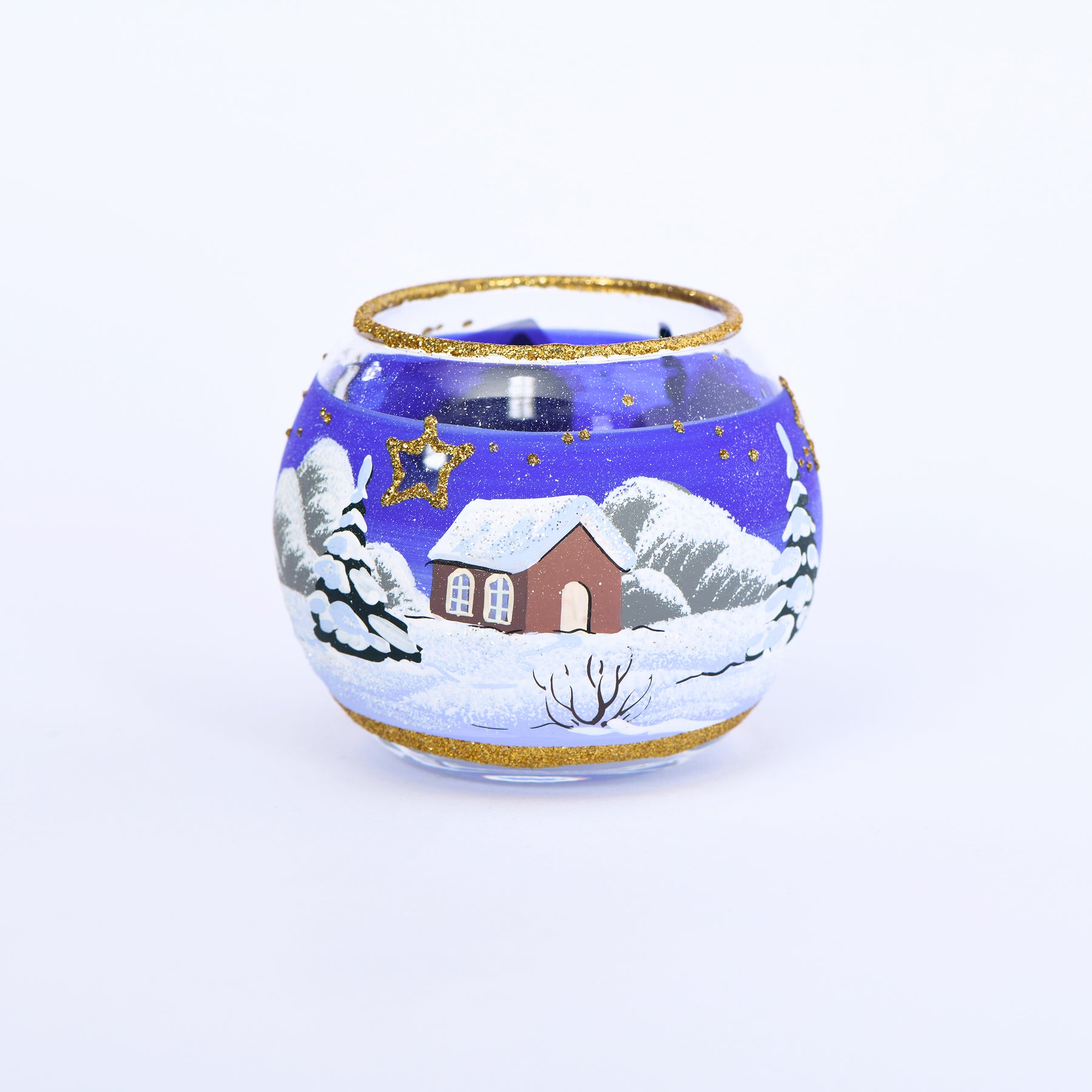 Kugel Windlicht Winterlandschaft