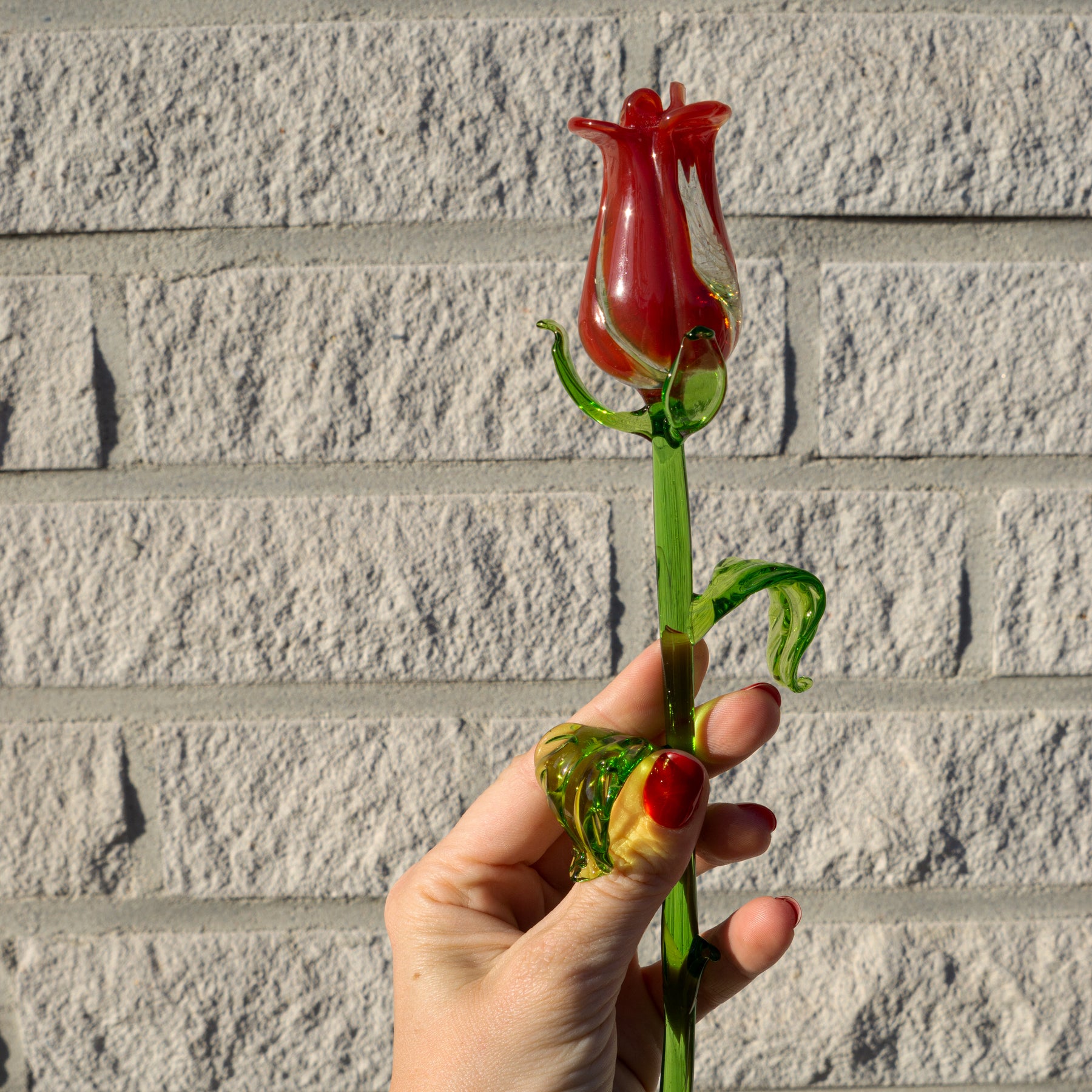 Rote Rose aus Glas