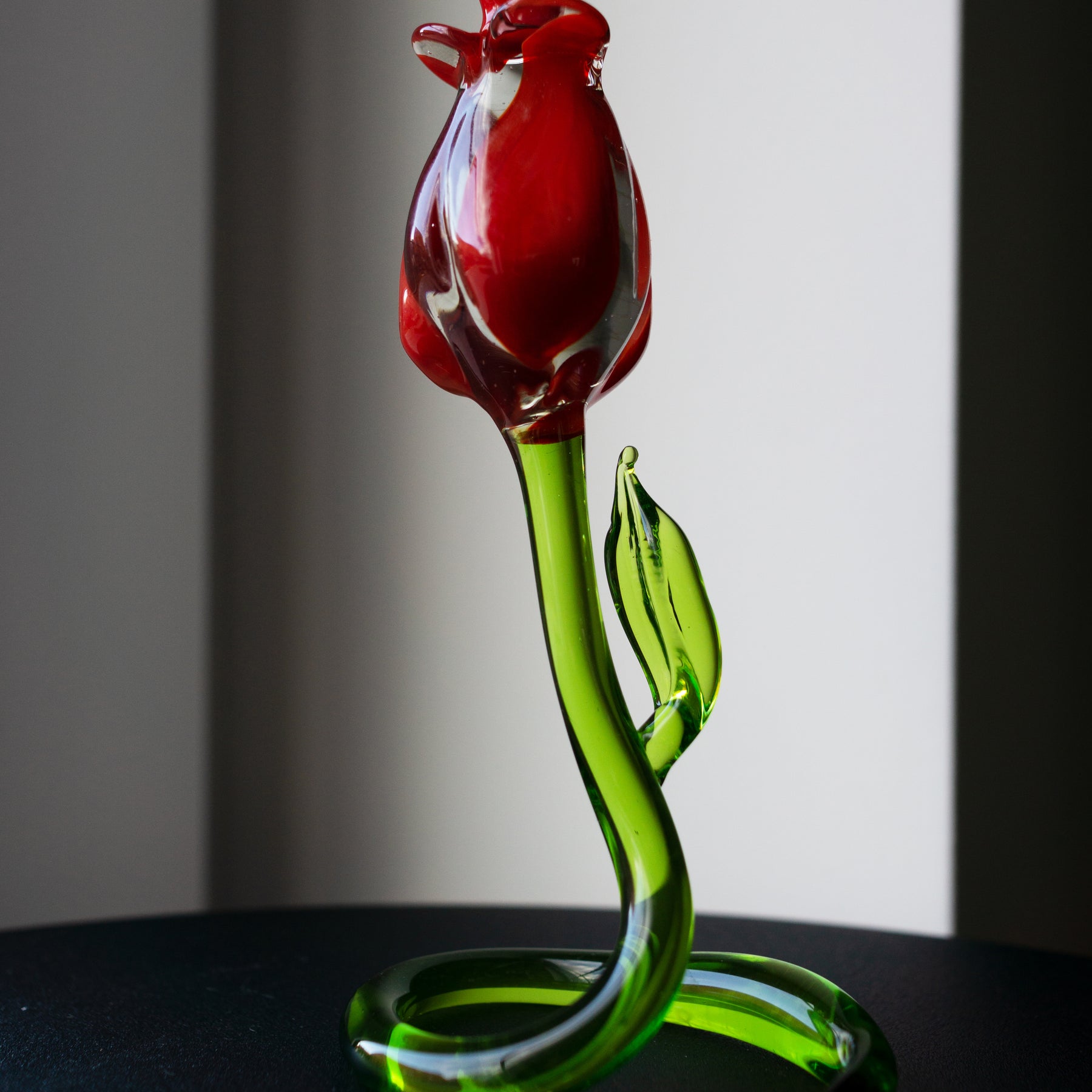 Rote Glasrose Deko