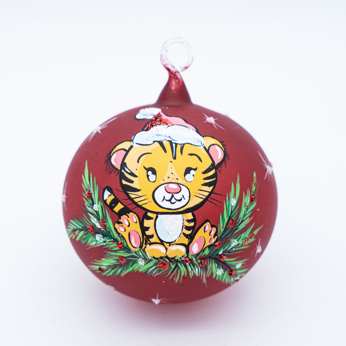 Weihnachtskugel mit Tigerbaby