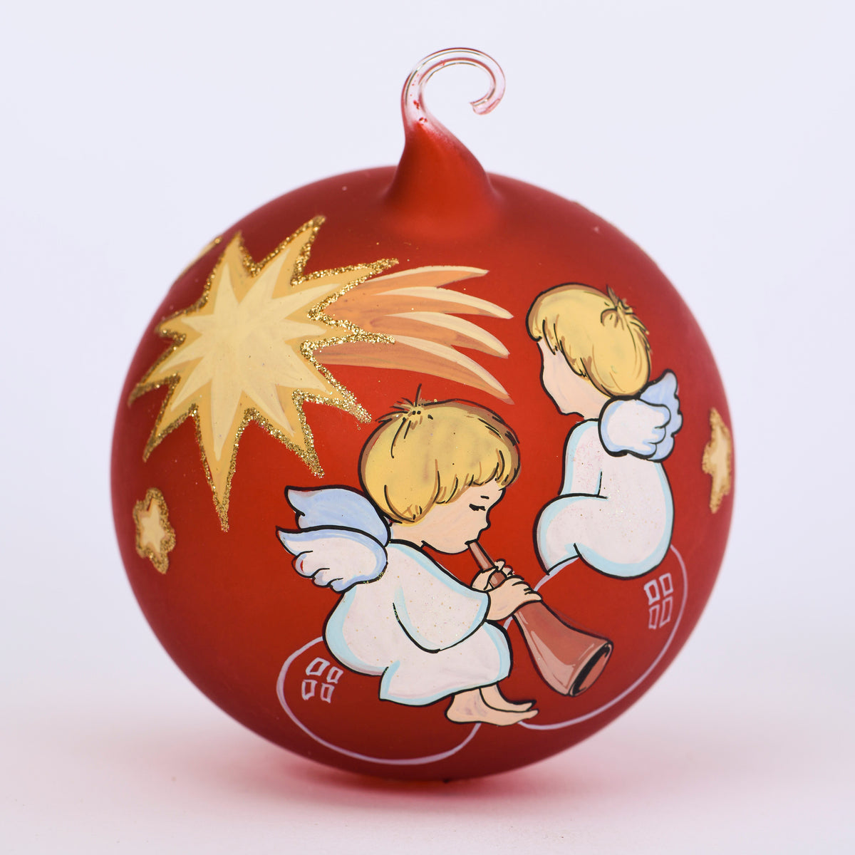 Weihnachtskugel Engel, rot