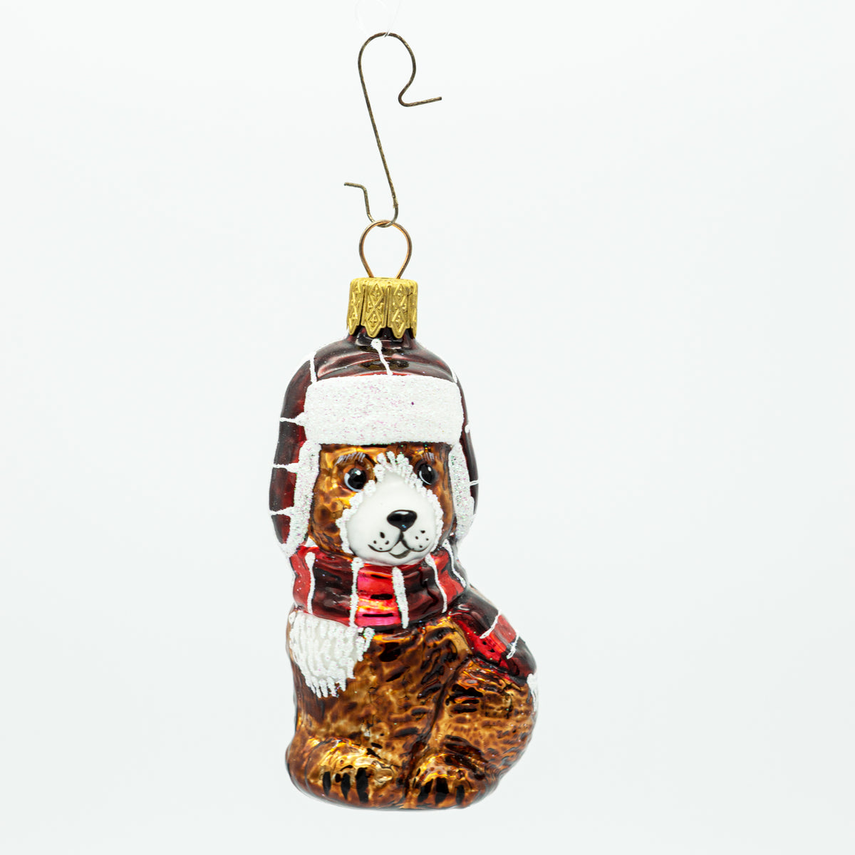 Hund mit Schal und Mütze Weihnachtsbaumschmuck