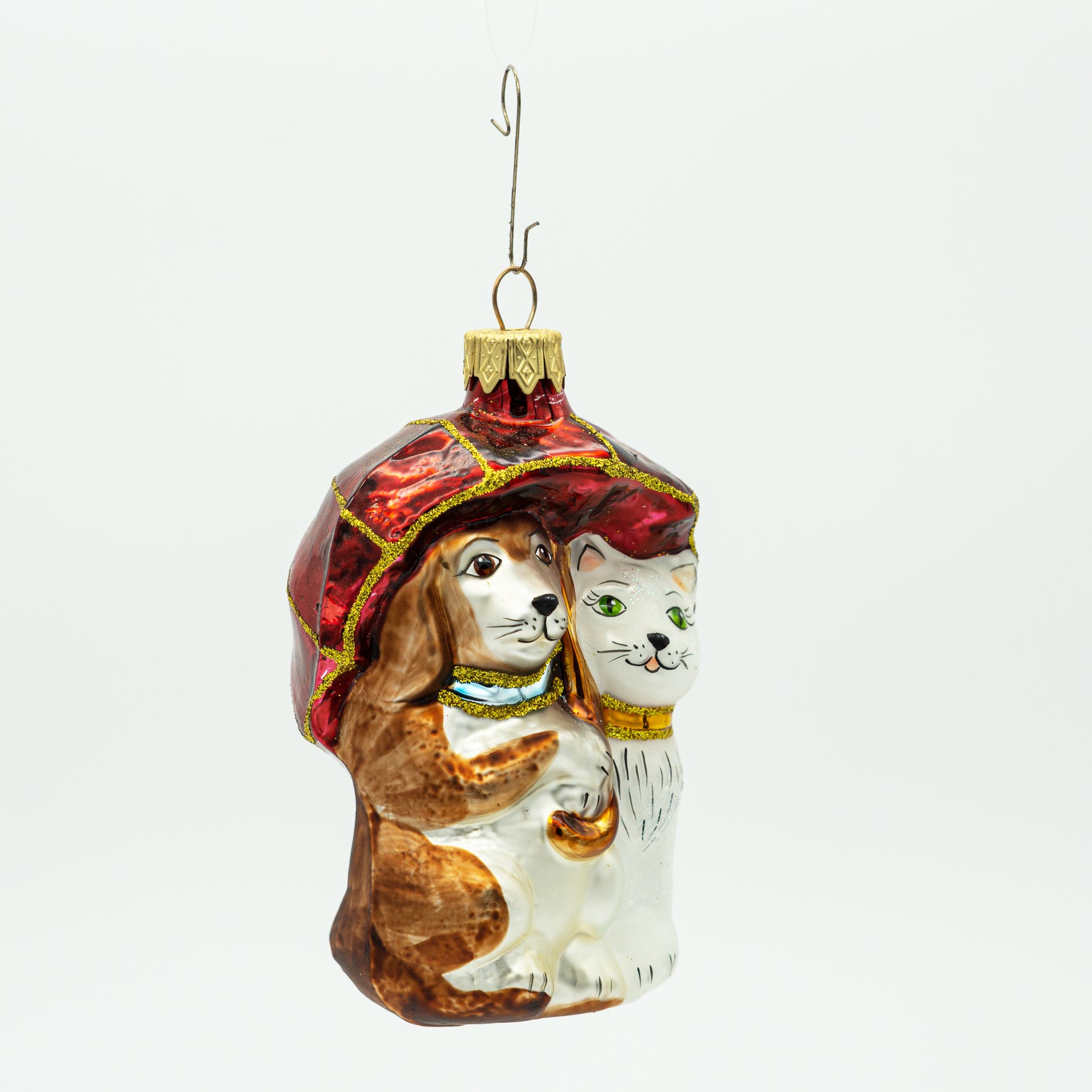 Hund und Katze unterm Schirm Baumschmuck