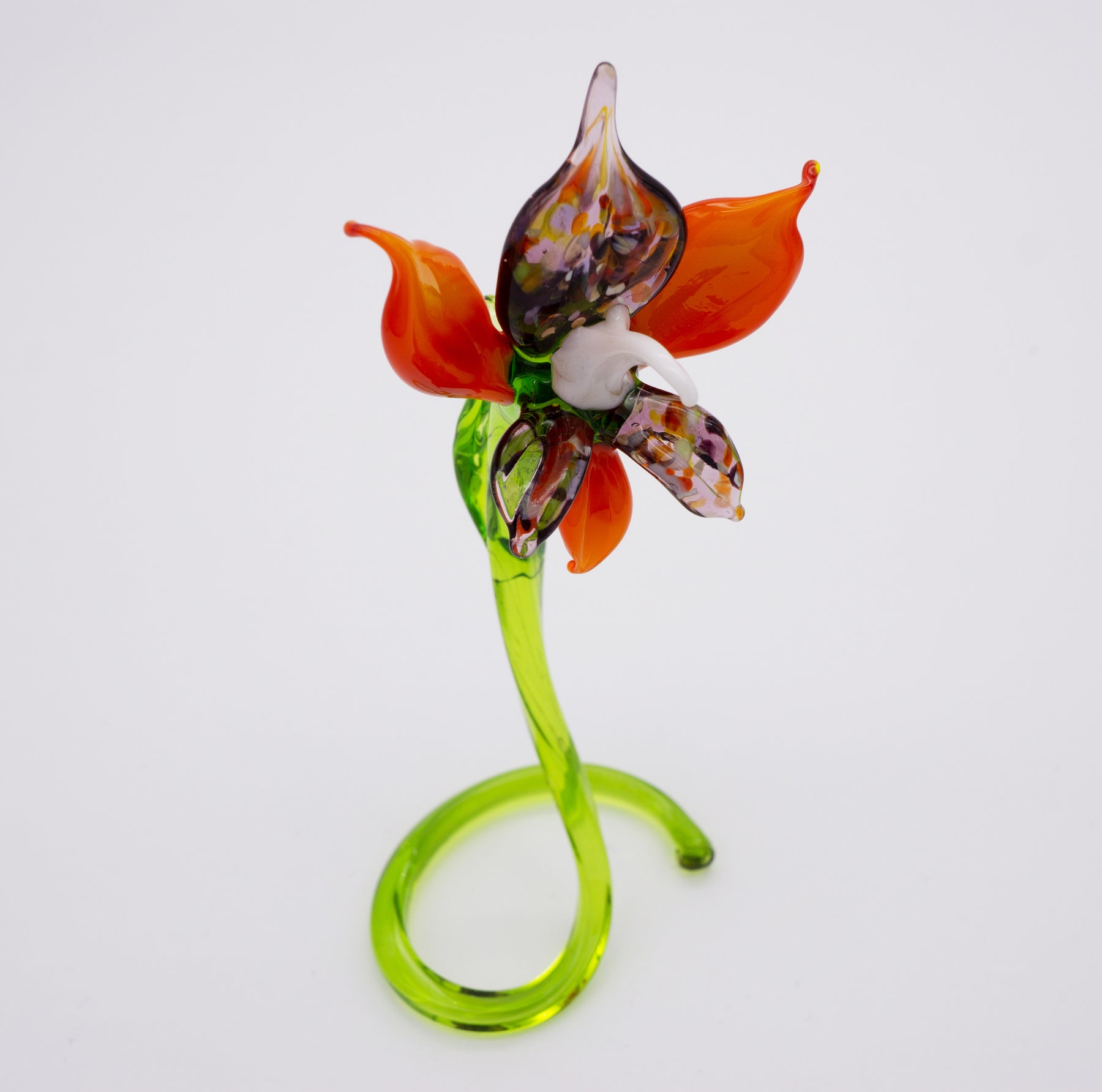 Miltonia aus Glas orange/lila