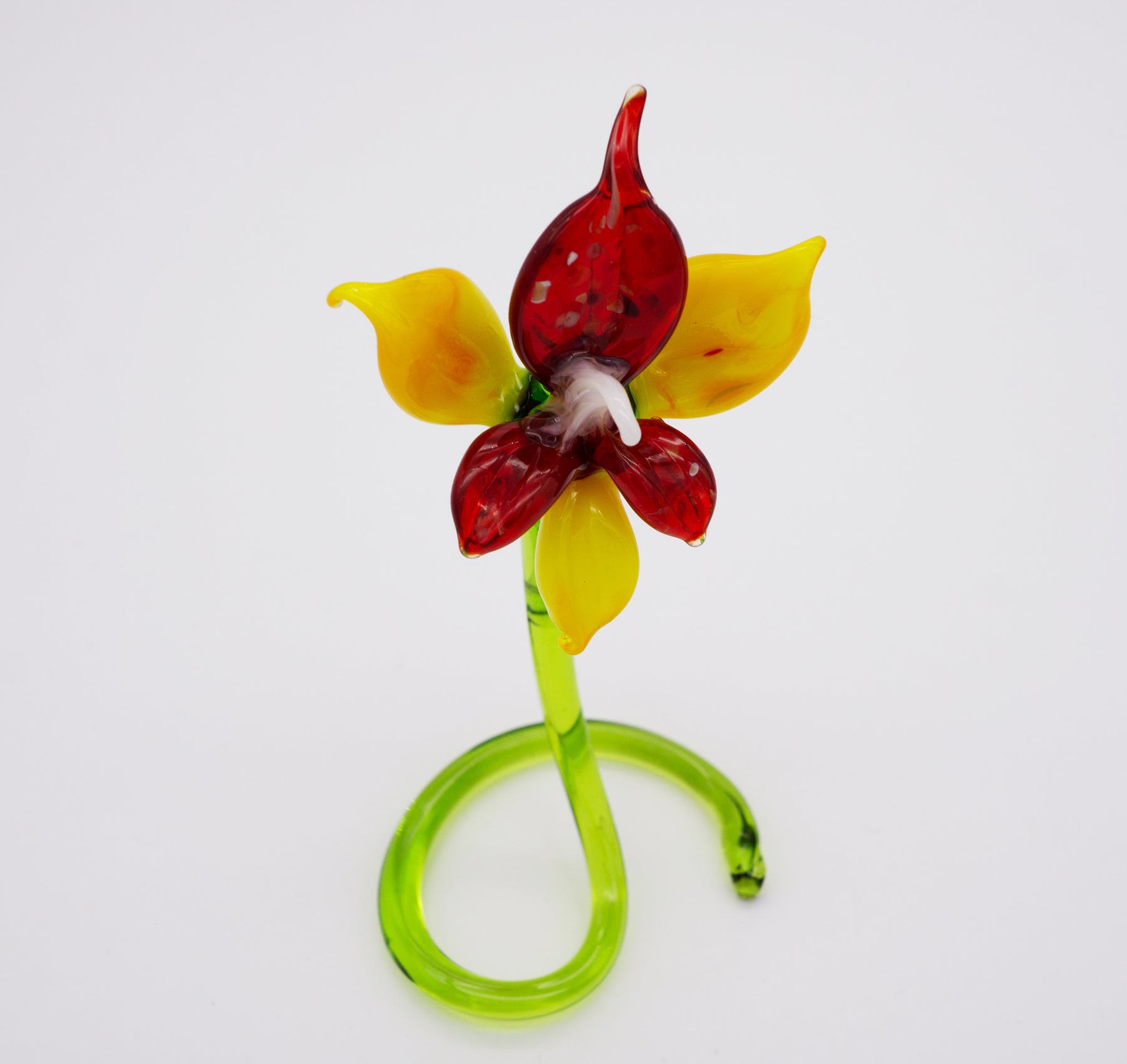 Miltonia aus Glas rot/gelb