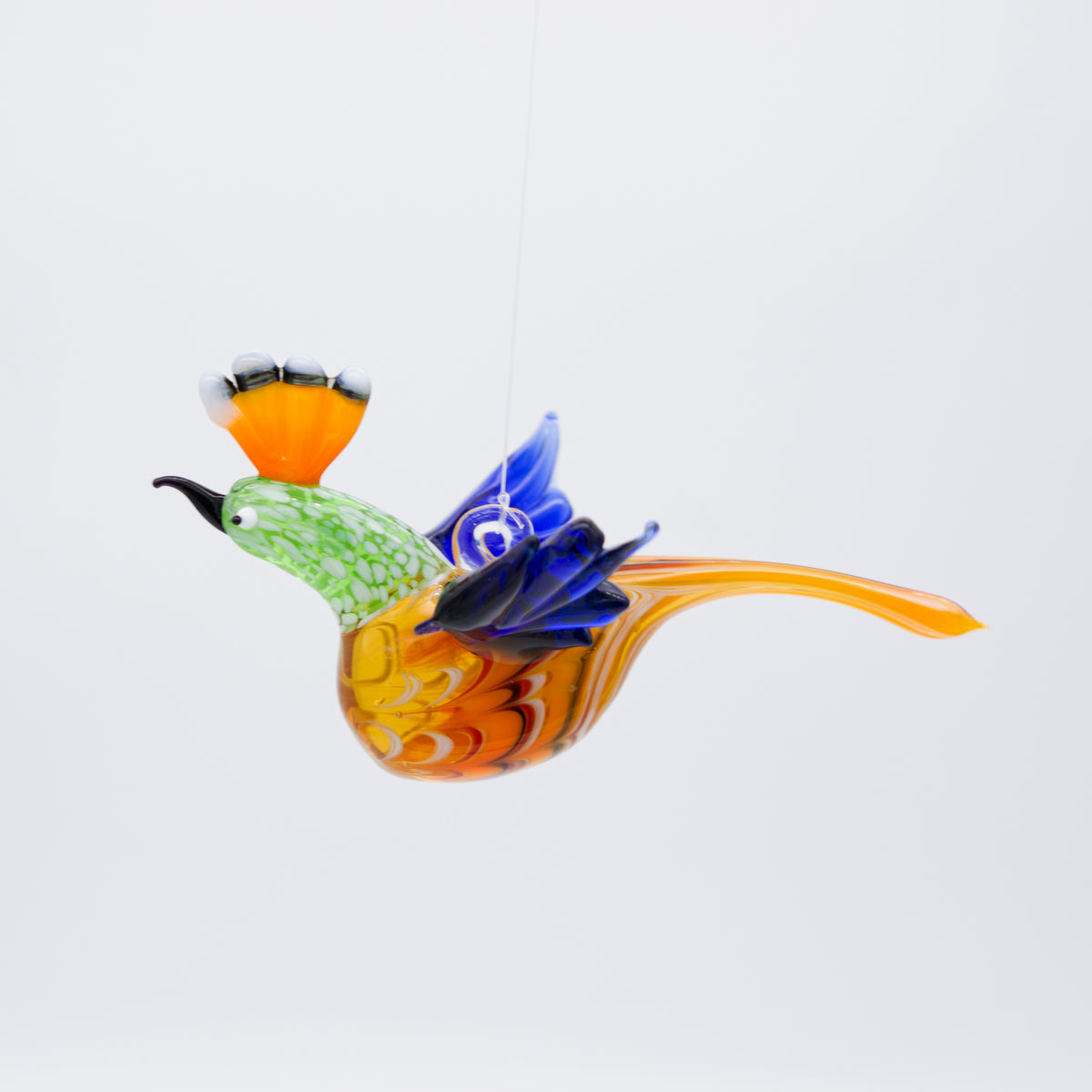 Pfau aus Glas zum Aufhängen