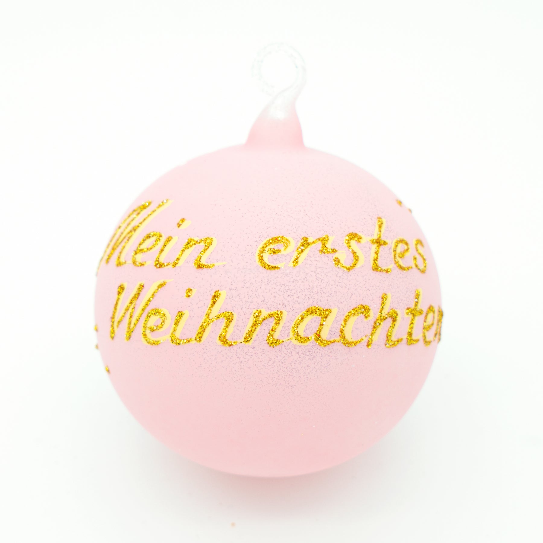 Weihnachtskugel Beste Freunde Pinguin und Rentier rosa