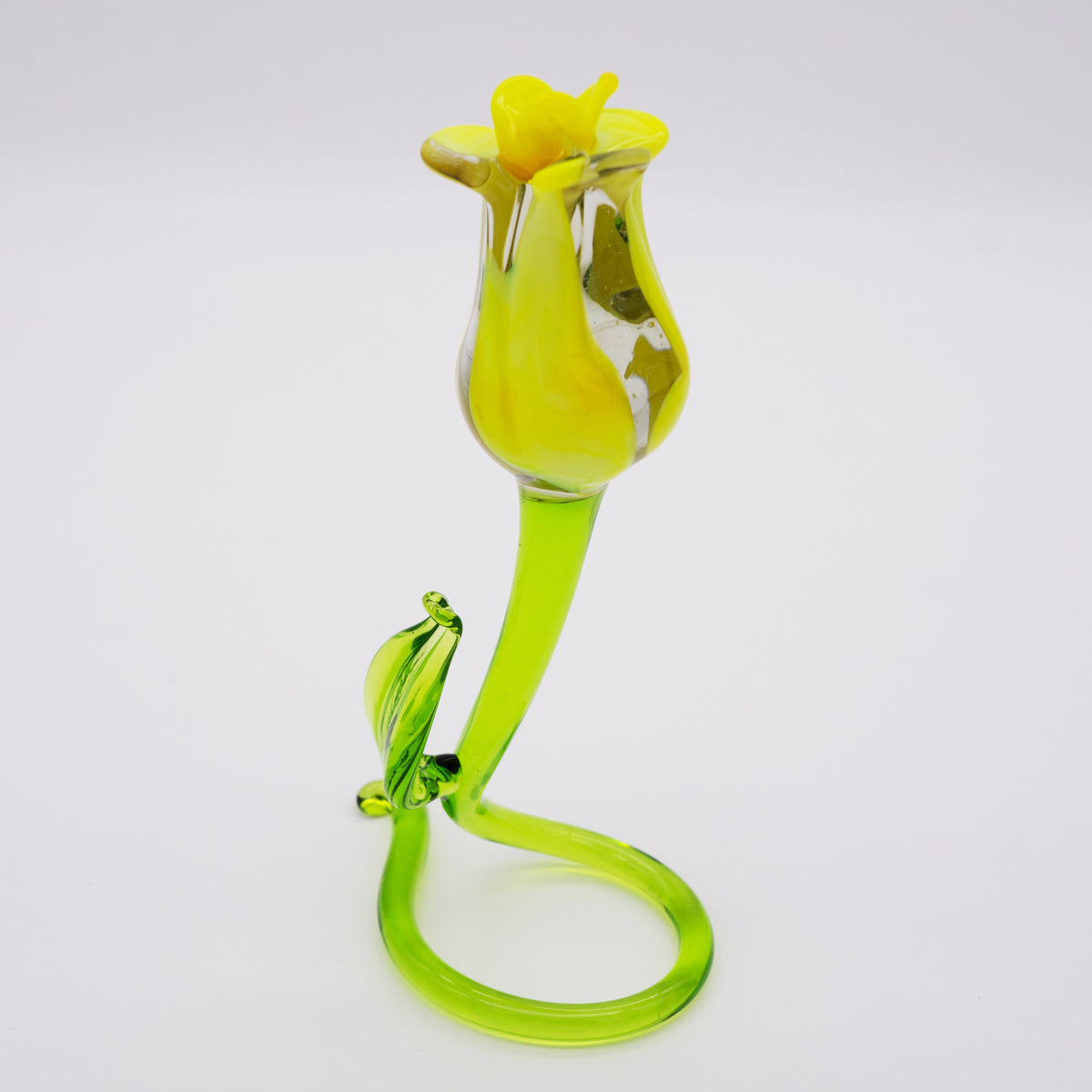 Rose aus Glas gelb