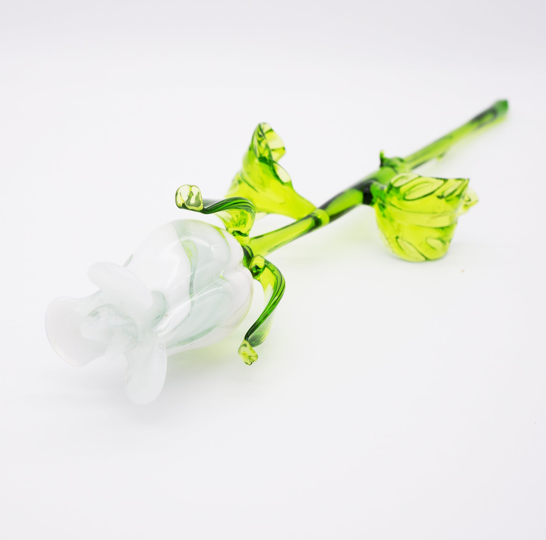 Weiße Rose aus Glas