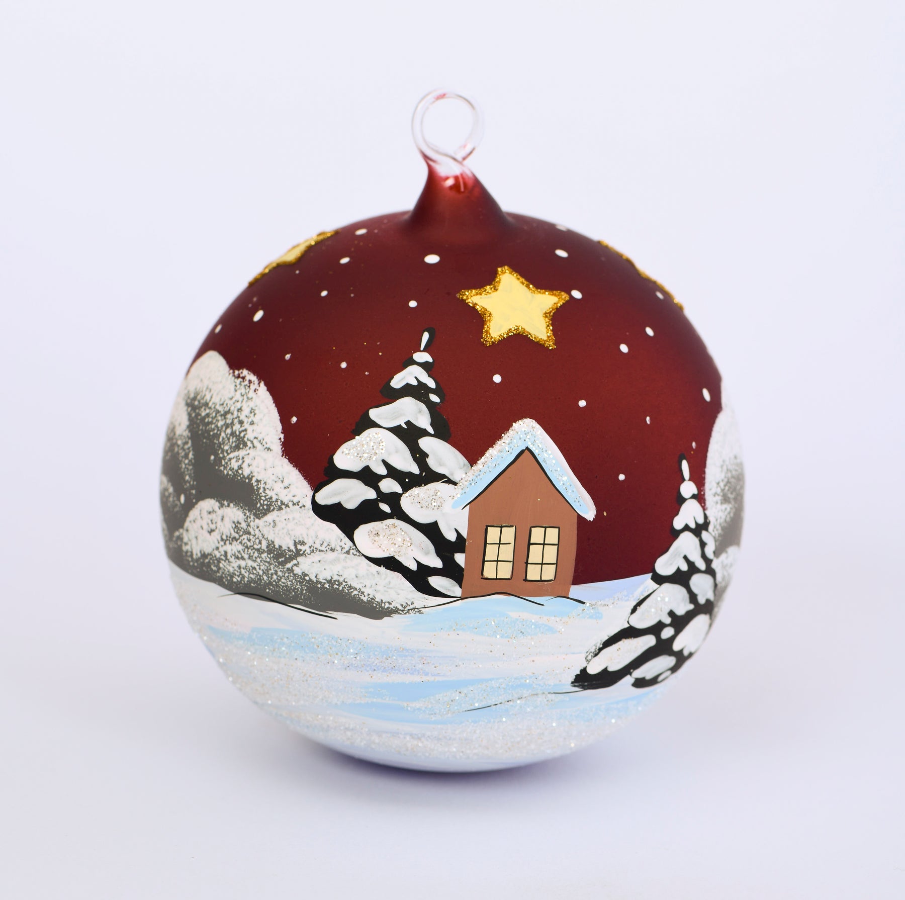 Weihnachtskugel Weihnachtsmann auf dem Mond