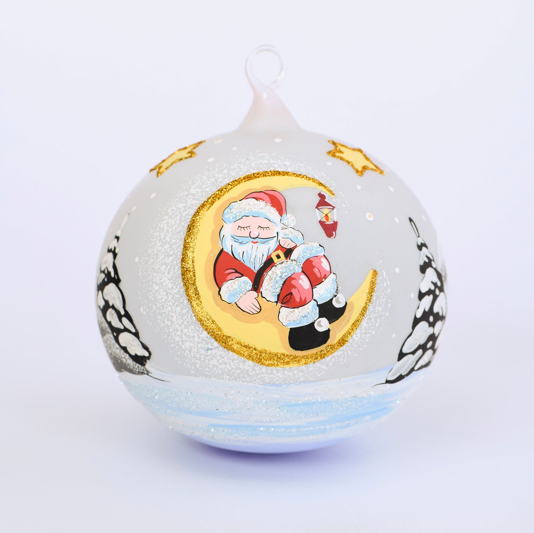 Weihnachtskugel Weihnachtsmann auf dem Mond