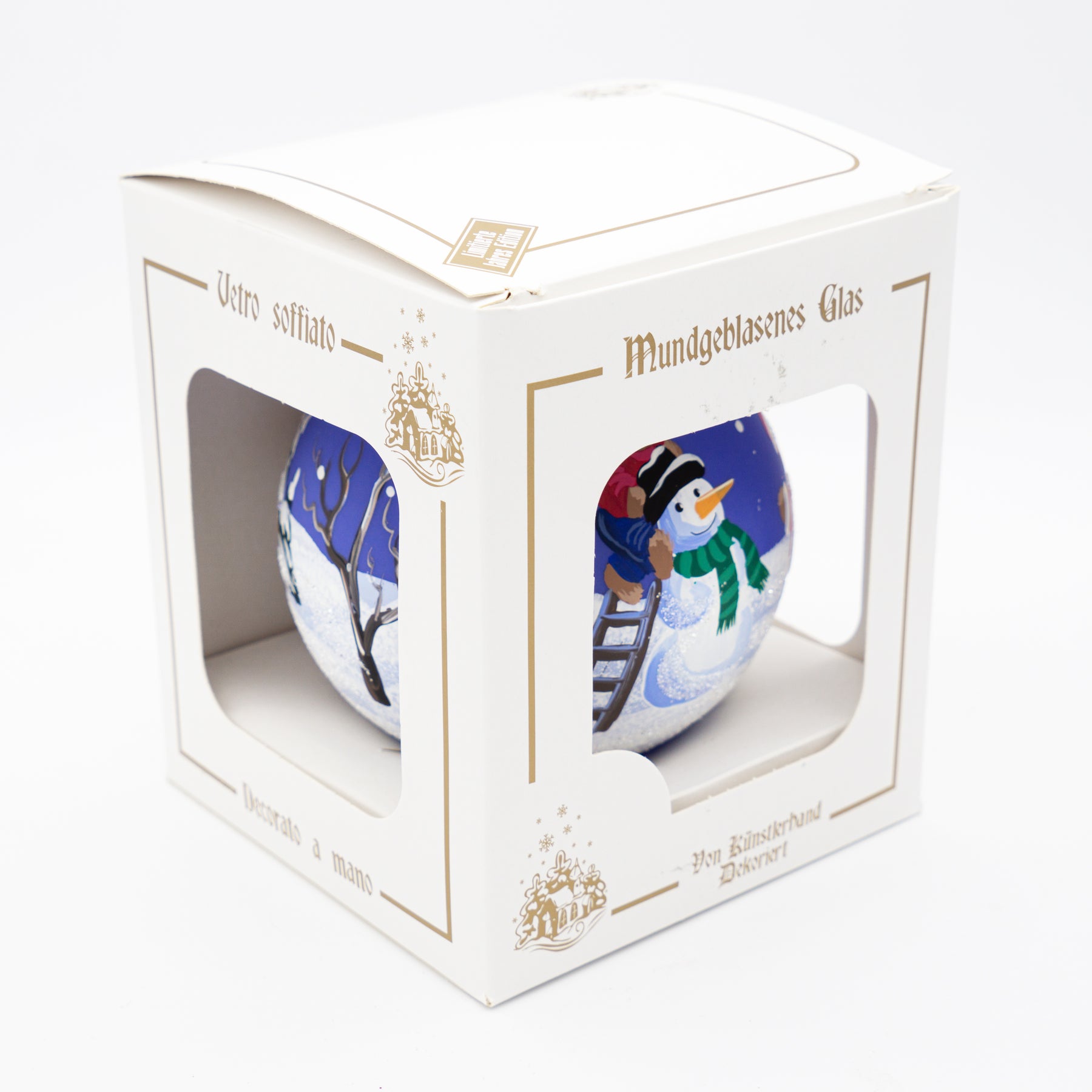 Weihnachtskugel Bärchen und Schneemann Verpackung