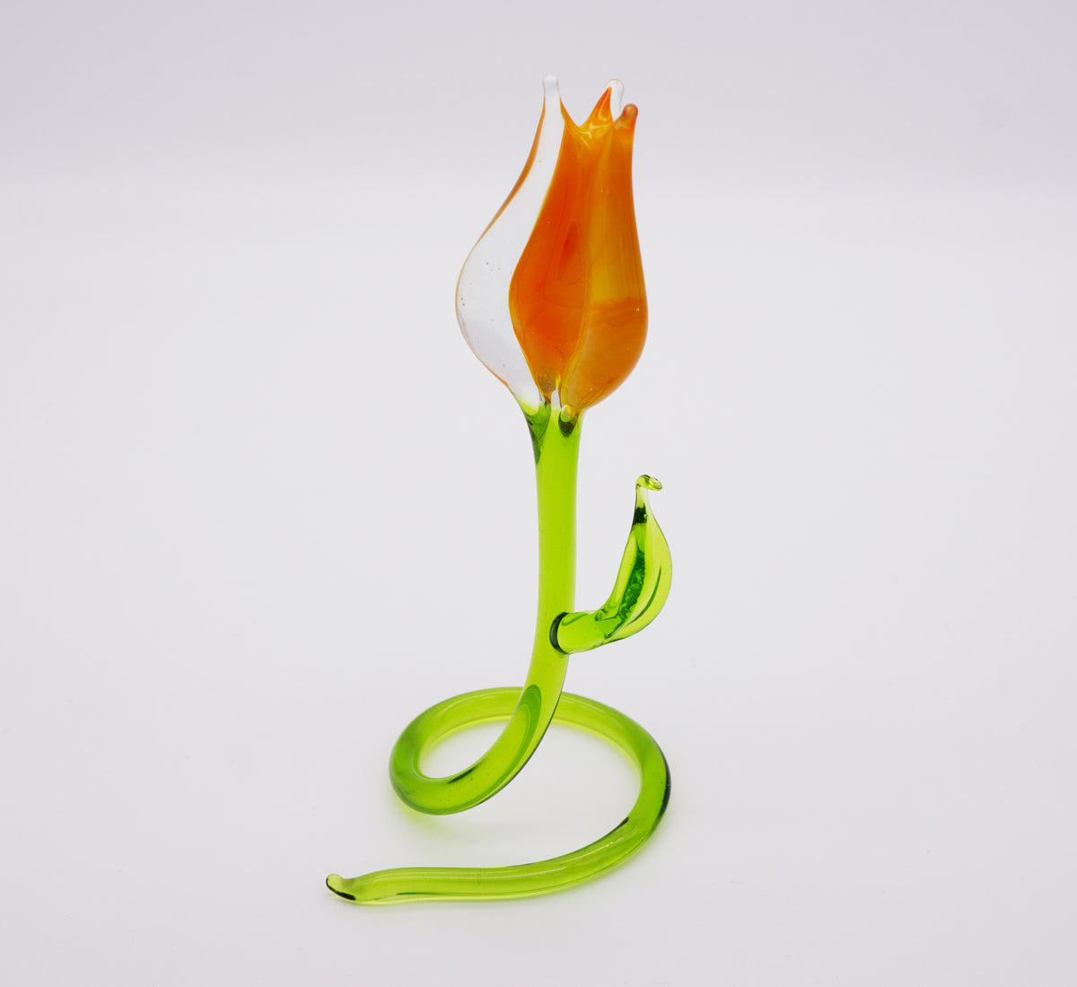 Orangene Tulpe aus Glas