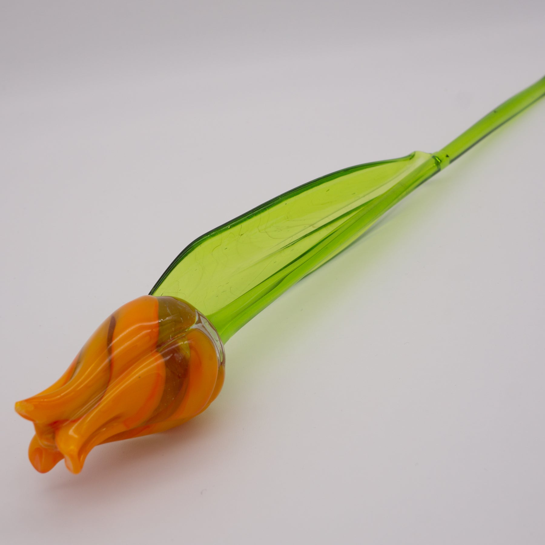 Orangene Tulpe aus Glas