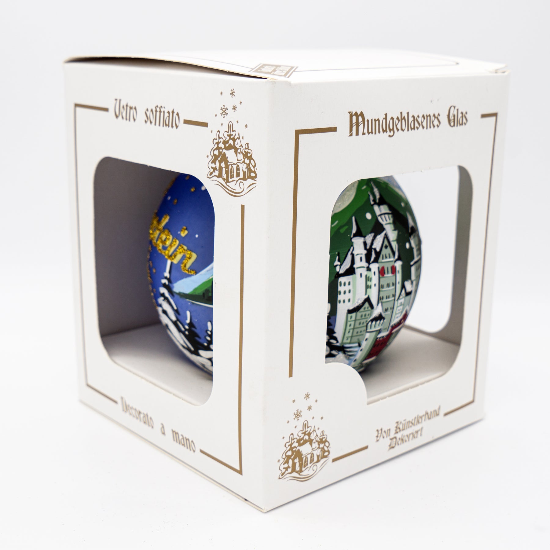 Weihnachtskugel Schloss Neuschwanstein Verpackung