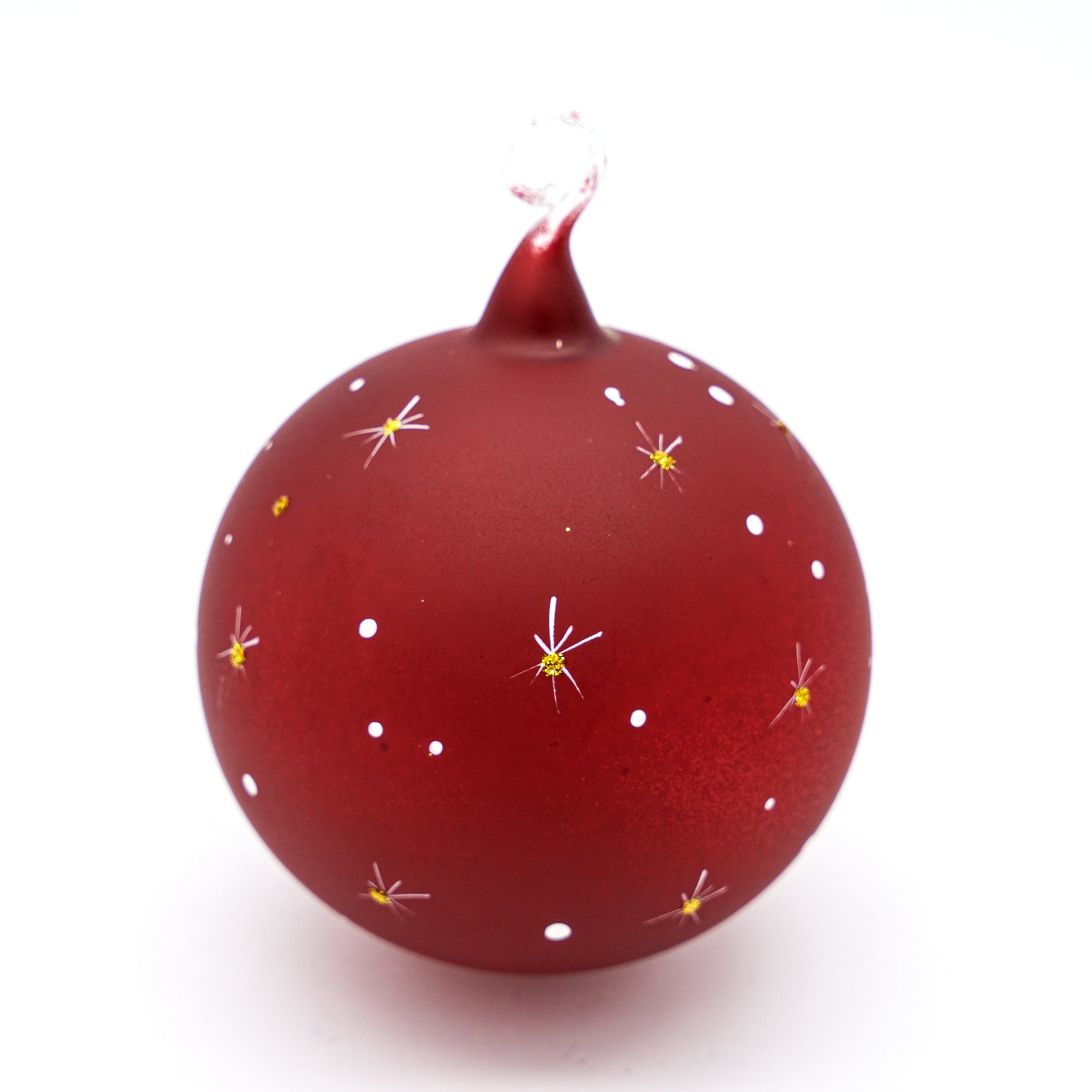 Weihnachtskugel mit Weihnachtsmann auf Fahrrad