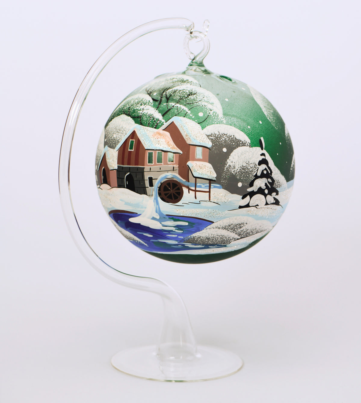 Weihnachtskugel Windmühle mit Ständer