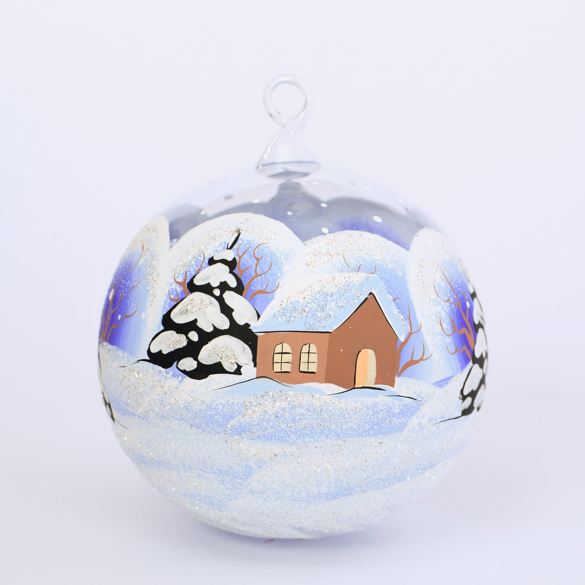 Weihnachtskugel Winterlandschaft und Zwiebelkirche