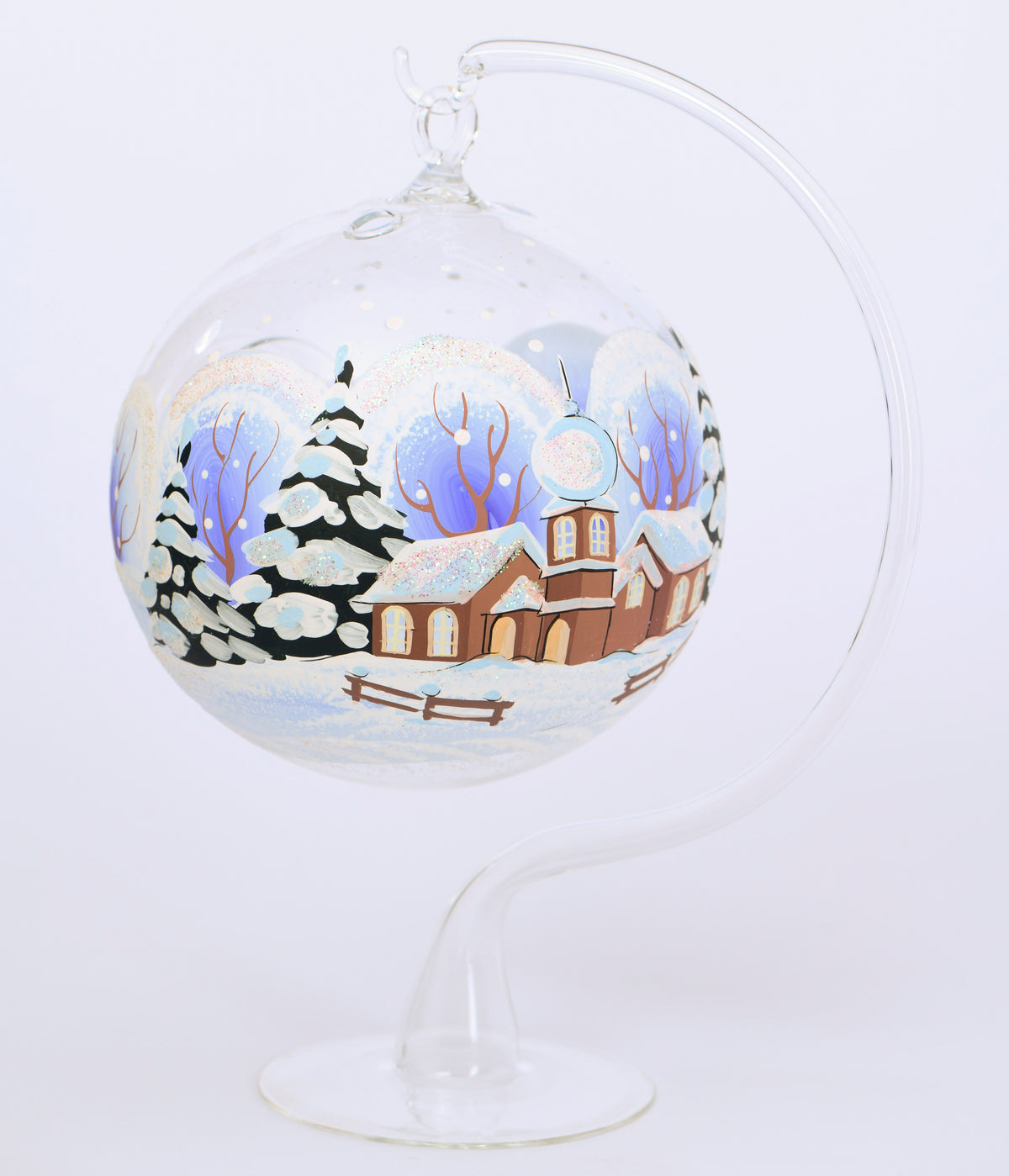 Weihnachtskugel Zwiebelkirche mit Ständer