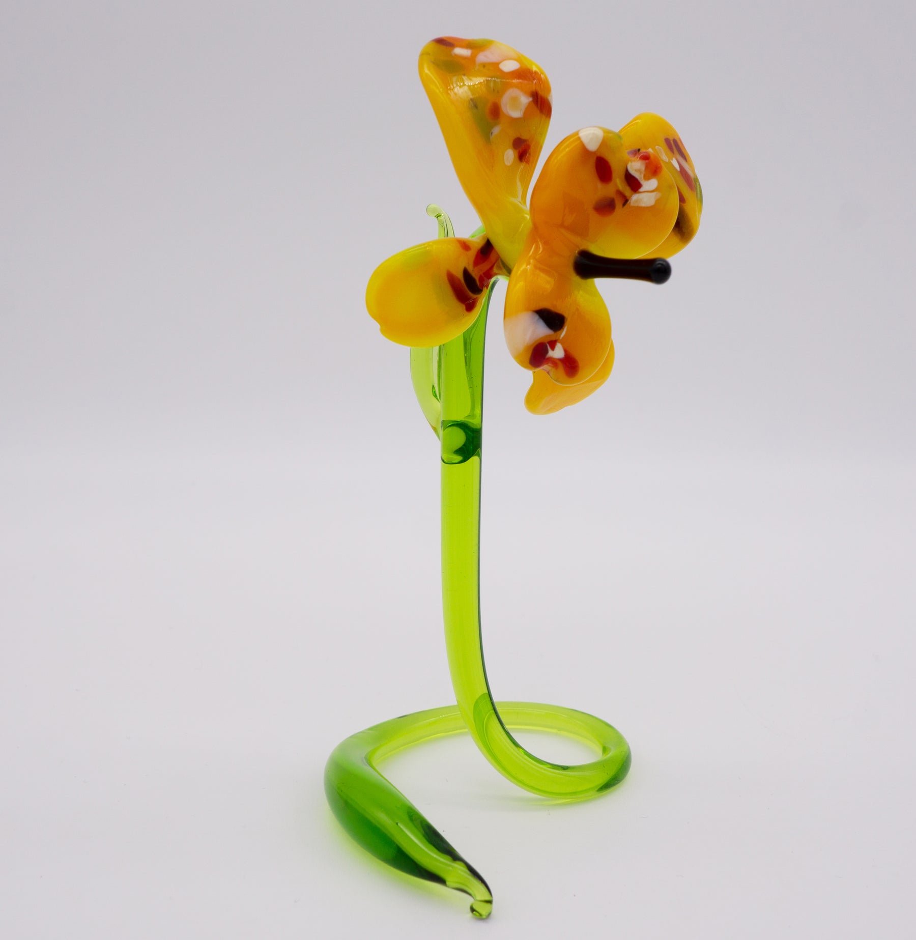 Orchidee aus Glas gelb