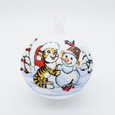 Weihnachtskugel Tiger und Schneemann